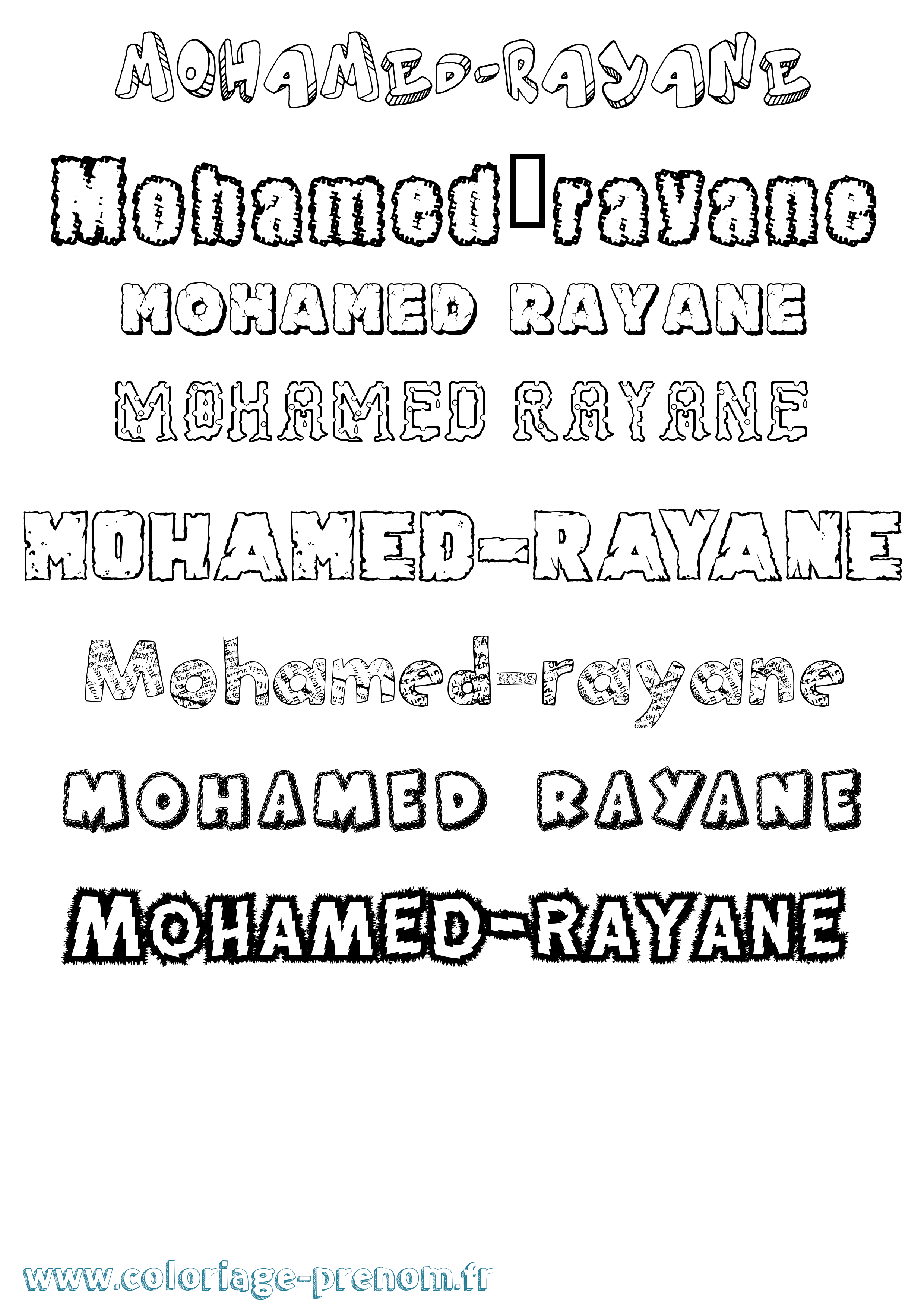 Coloriage Mohamed-Rayane Destructuré Coloriage prénom Mohamed-Rayane Destructuré