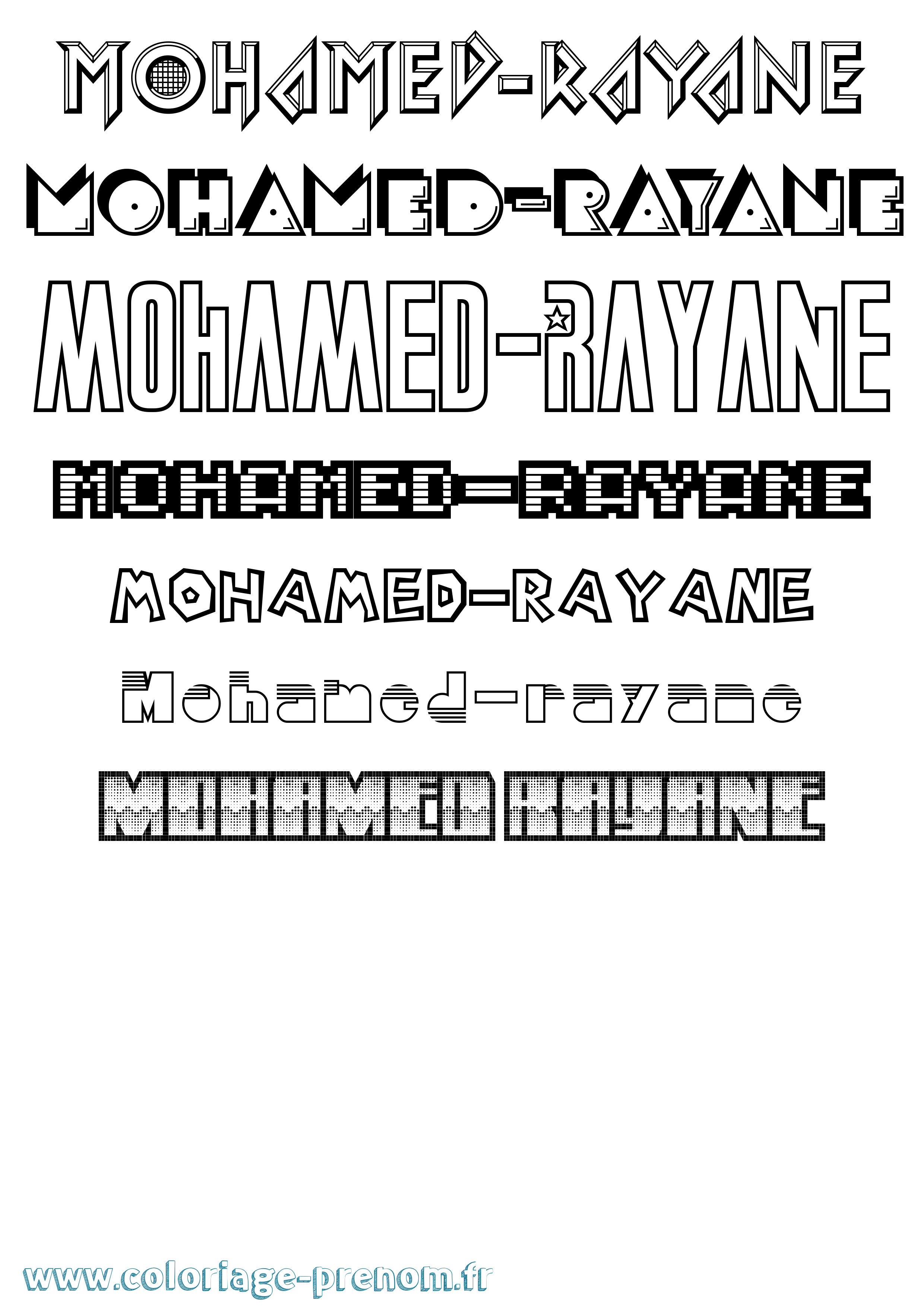 Coloriage Mohamed-Rayane Jeux Vidéos Coloriage prénom Mohamed-Rayane Jeux Vidéos