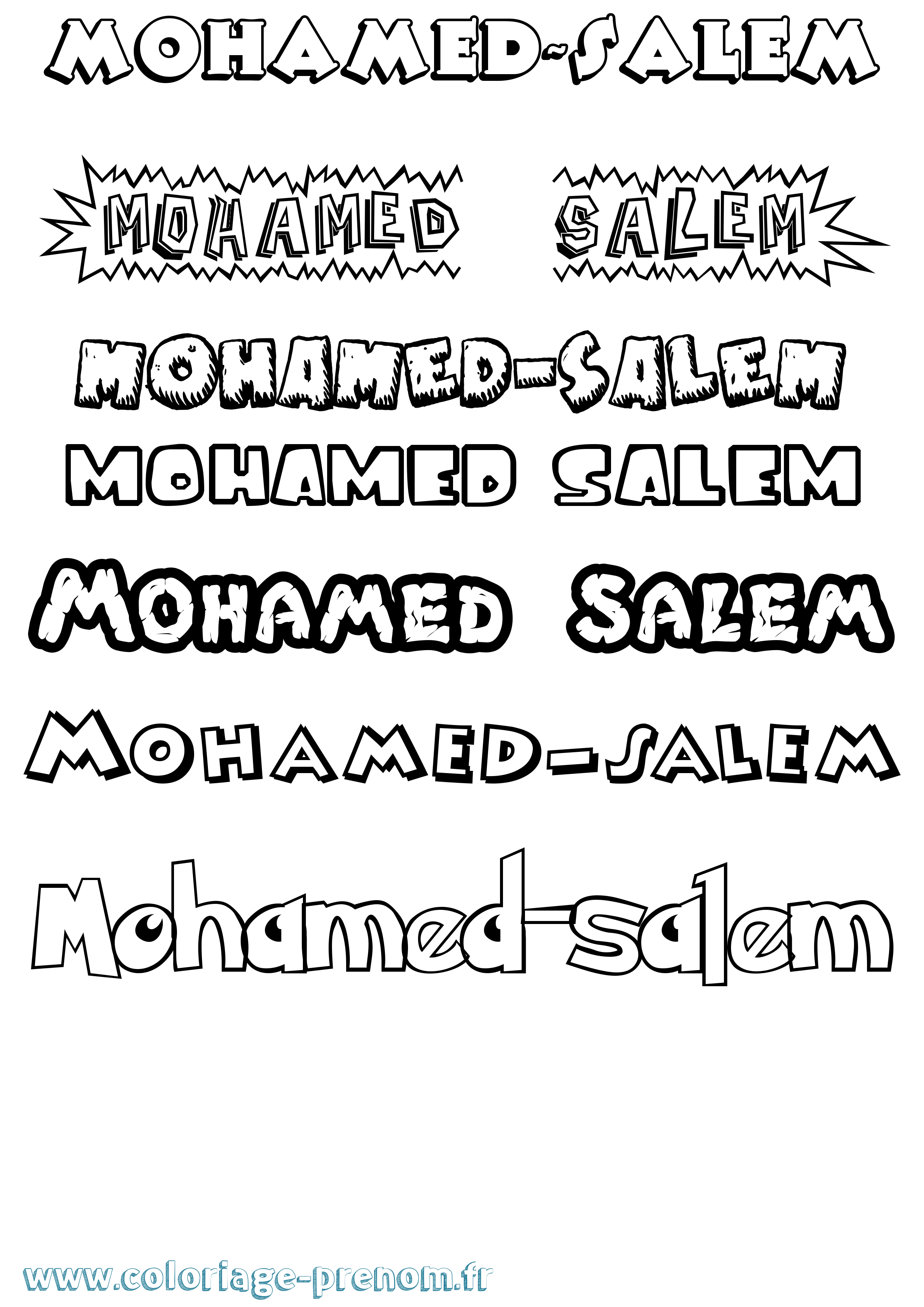 Coloriage Mohamed-Salem Dessin Animé Coloriage prénom Mohamed-Salem Dessin Animé
