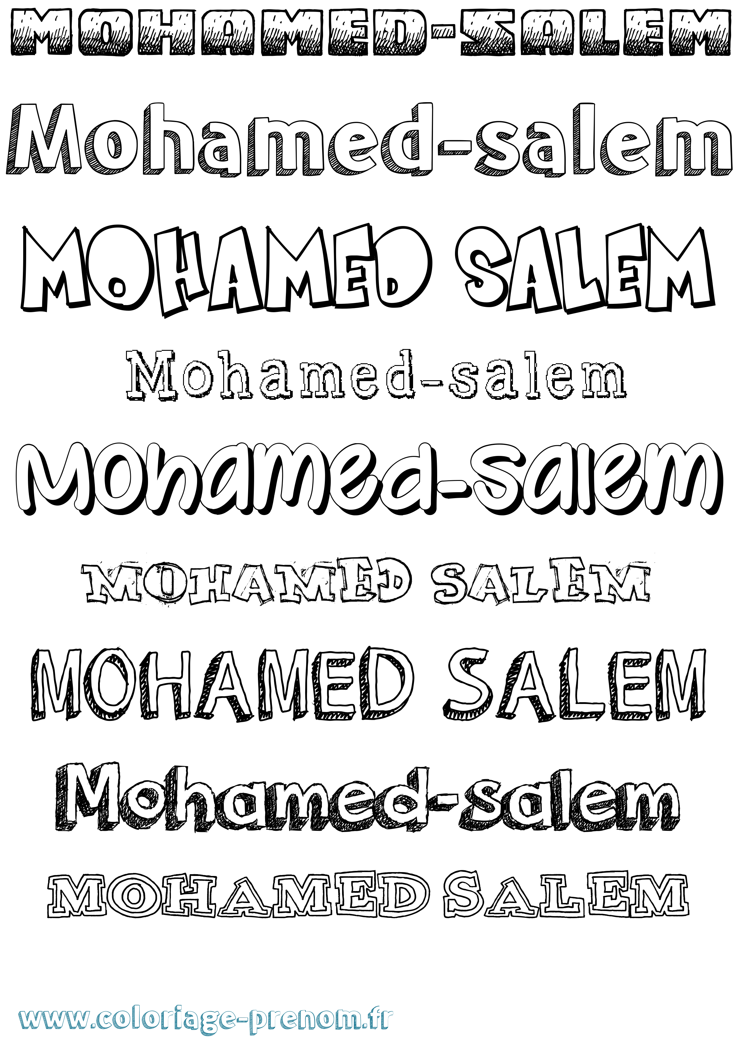 Coloriage Mohamed-Salem Dessiné Coloriage prénom Mohamed-Salem Dessiné