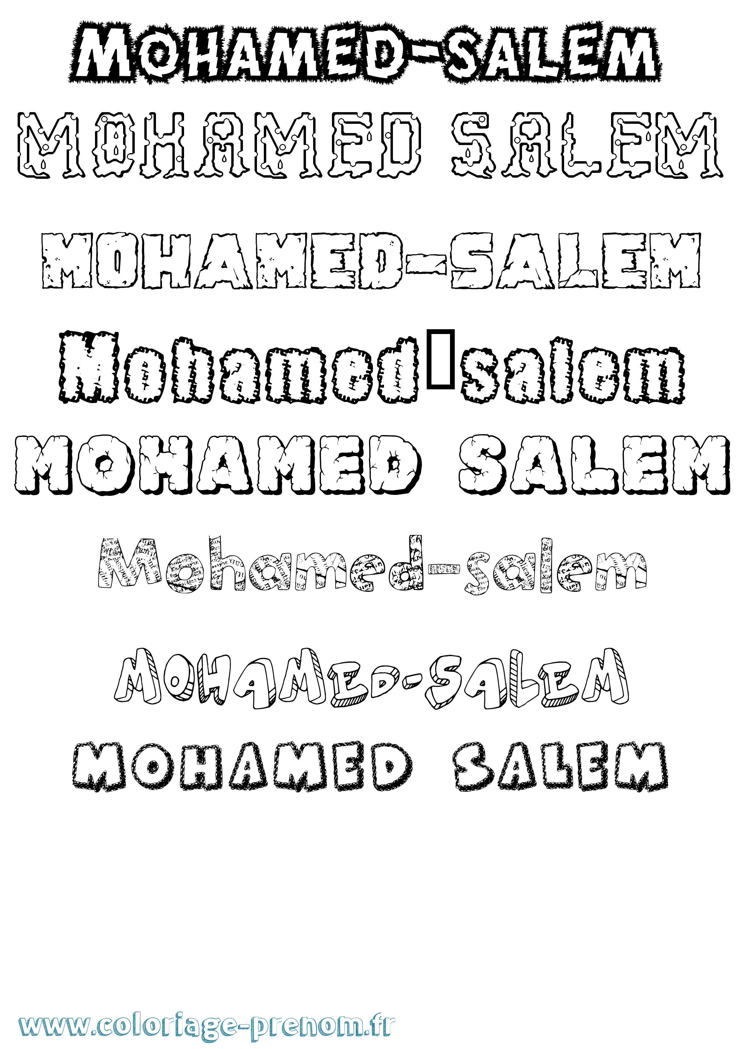 Coloriage Mohamed-Salem Destructuré Coloriage prénom Mohamed-Salem Destructuré