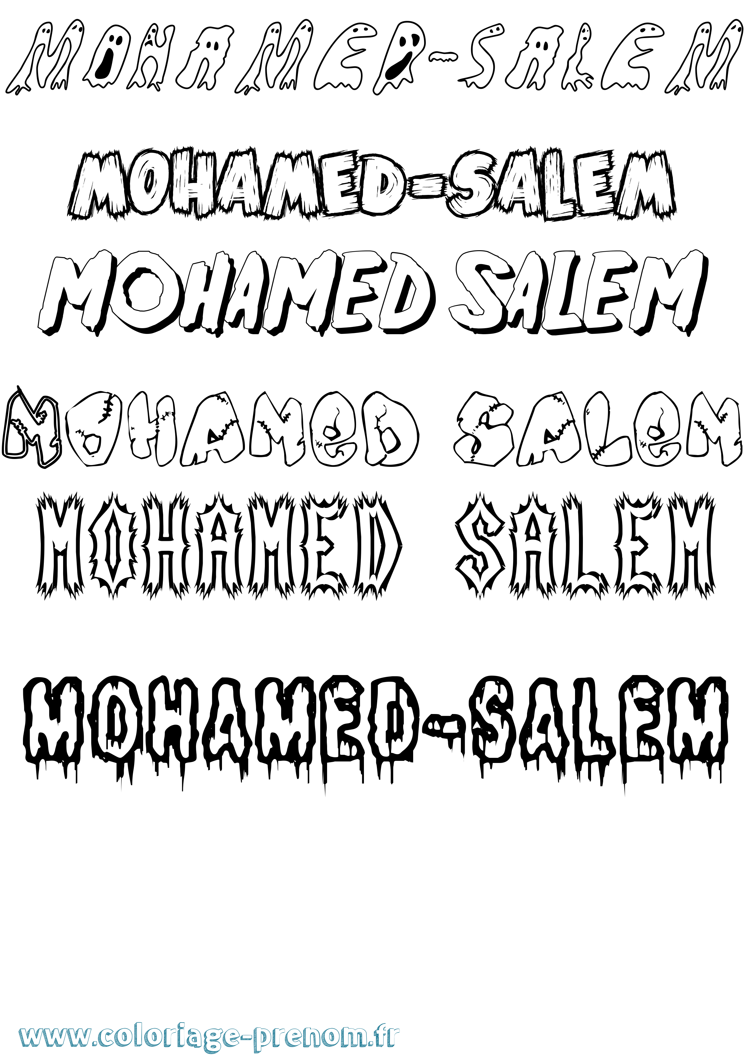 Coloriage Mohamed-Salem Frisson Coloriage prénom Mohamed-Salem Frisson