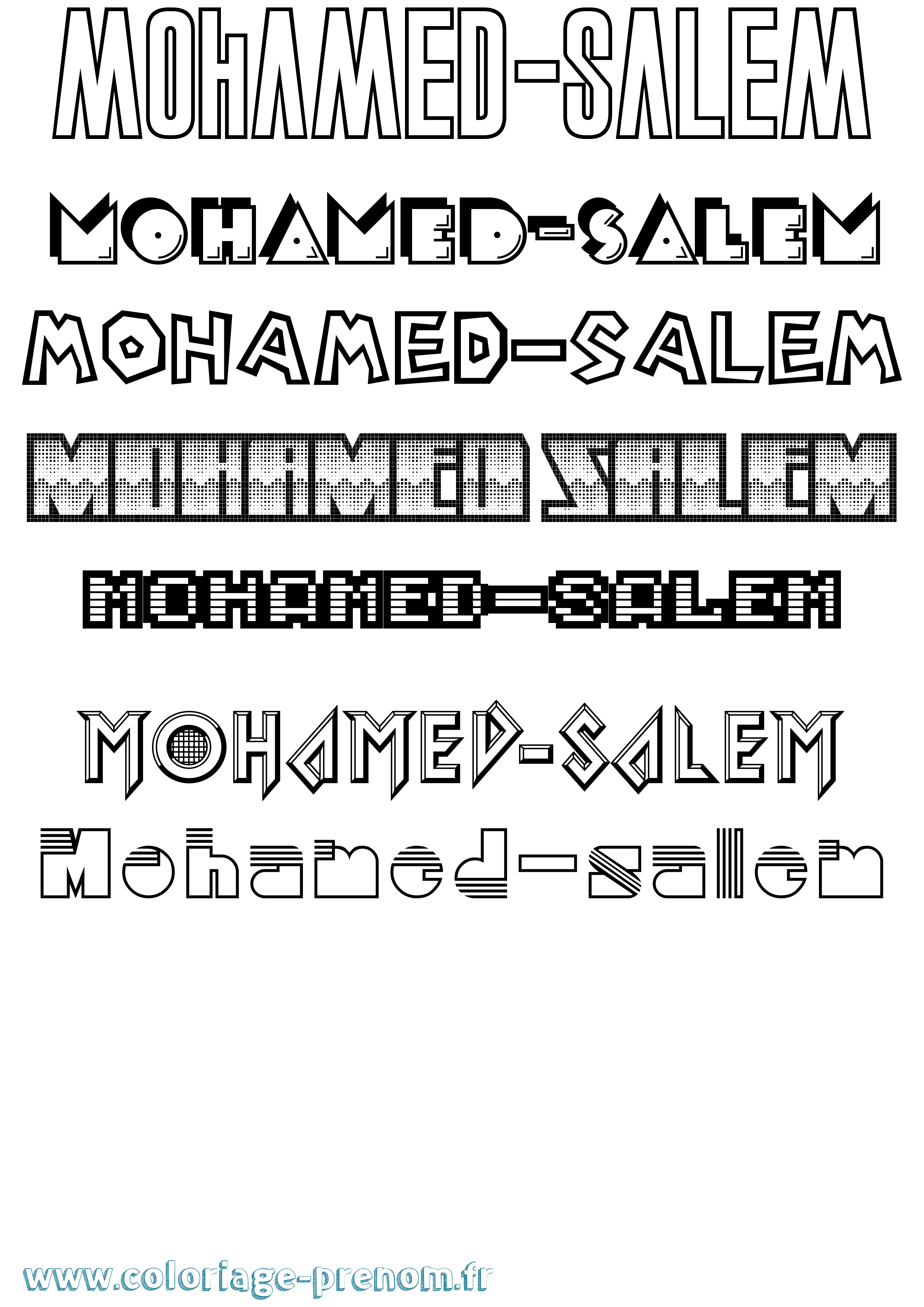 Coloriage Mohamed-Salem Jeux Vidéos Coloriage prénom Mohamed-Salem Jeux Vidéos