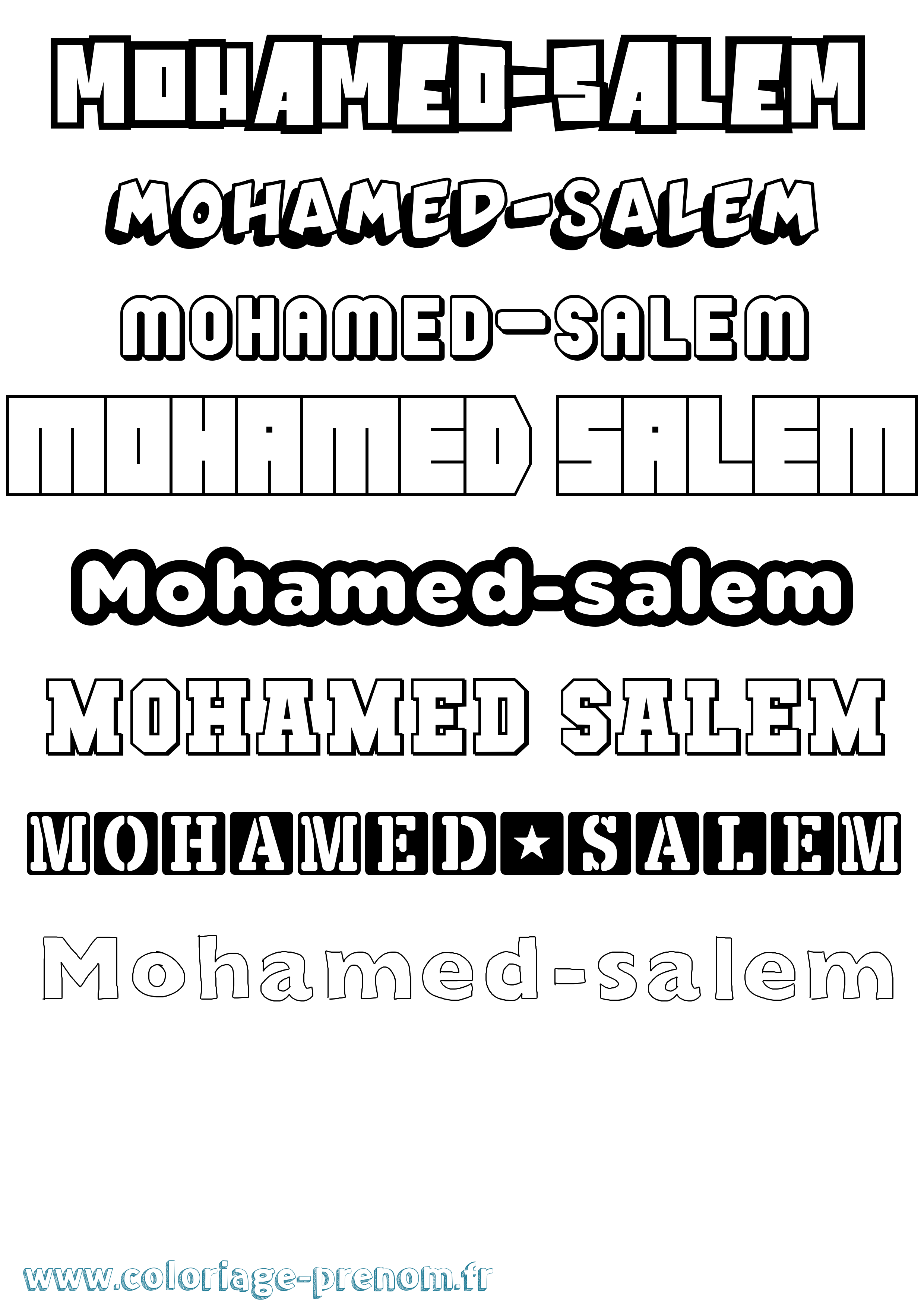 Coloriage Mohamed-Salem Simple Coloriage prénom Mohamed-Salem Simple