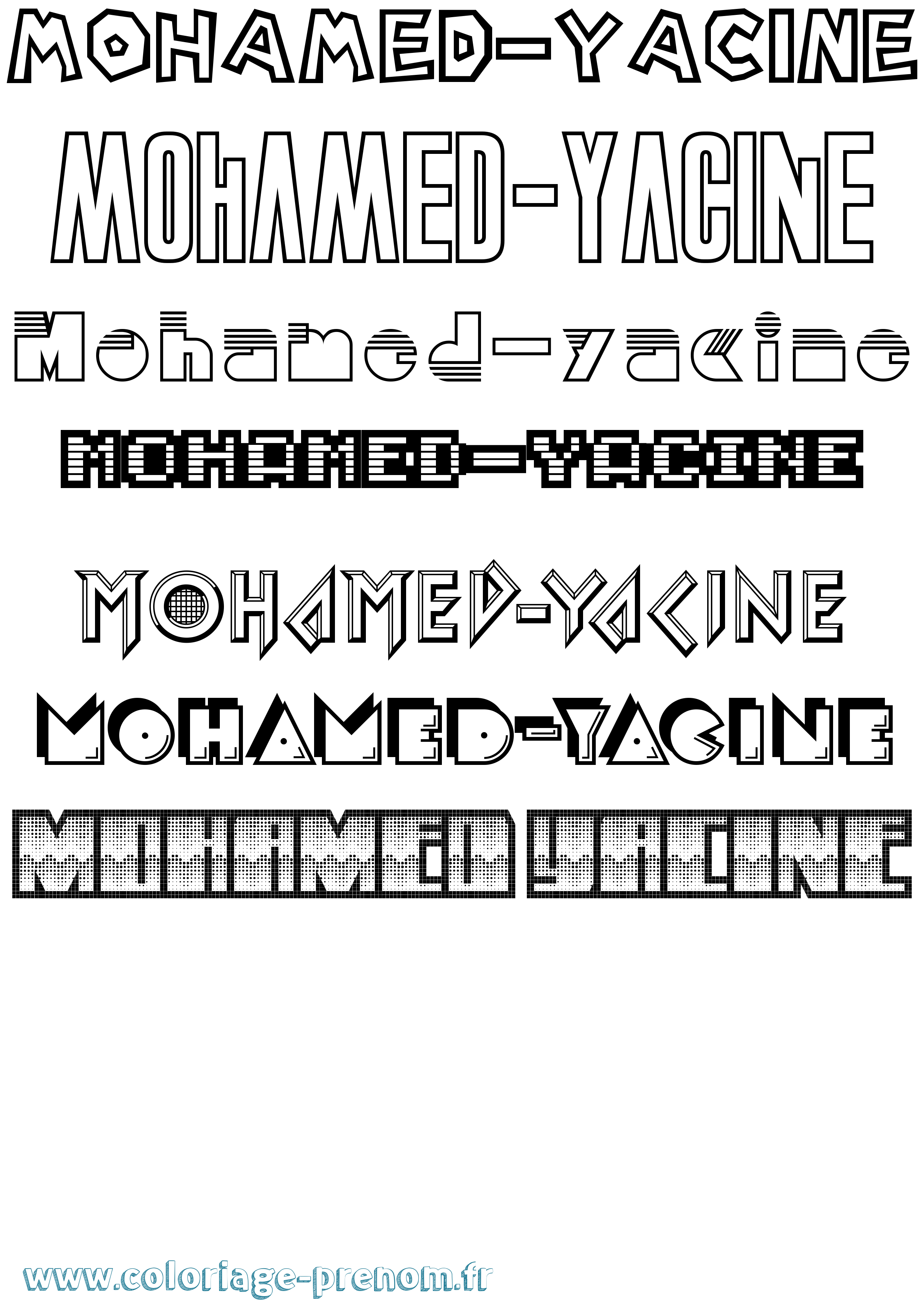 Coloriage Mohamed-Yacine Jeux Vidéos Coloriage prénom Mohamed-Yacine Jeux Vidéos