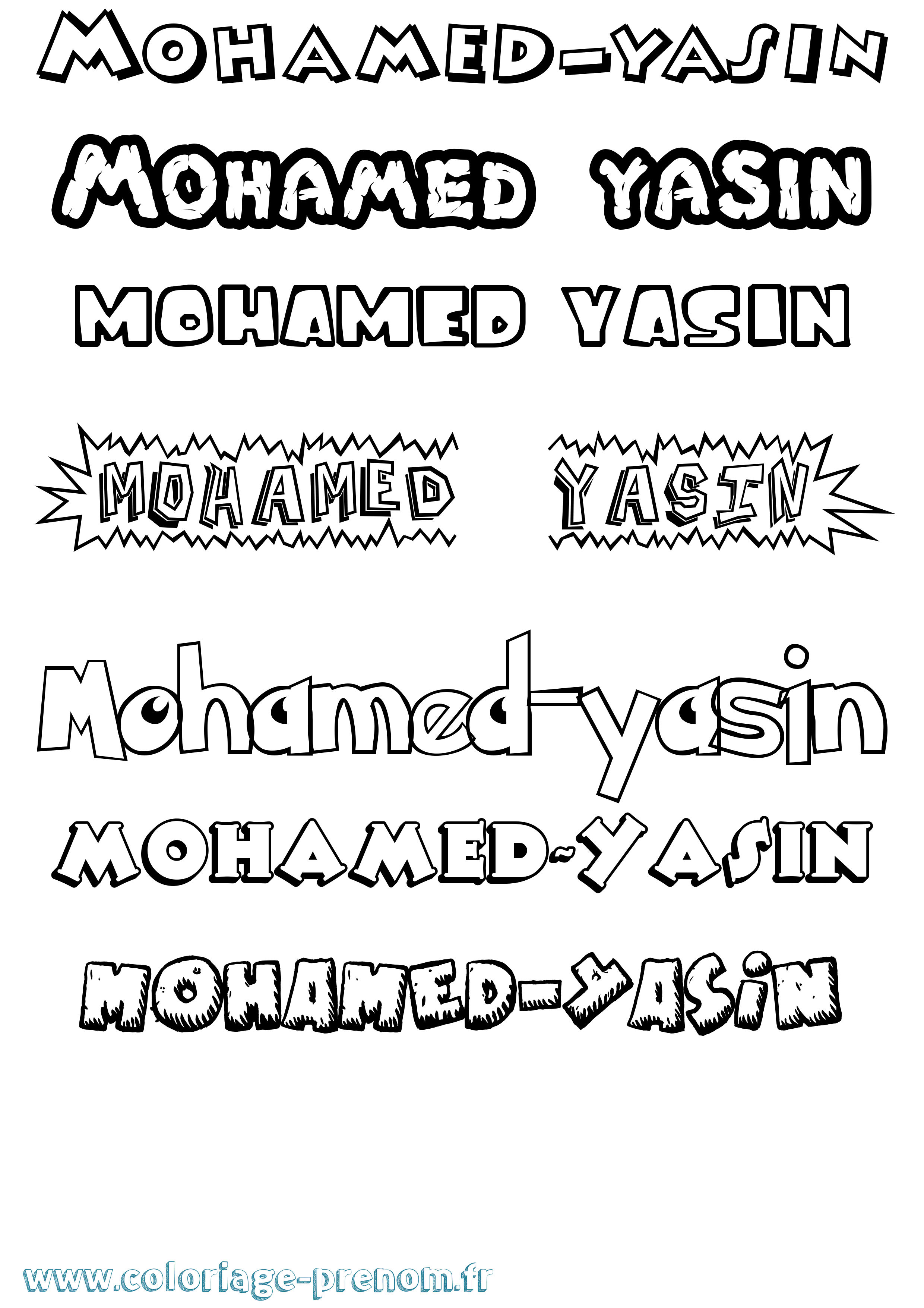 Coloriage Mohamed-Yasin Dessin Animé Coloriage prénom Mohamed-Yasin Dessin Animé