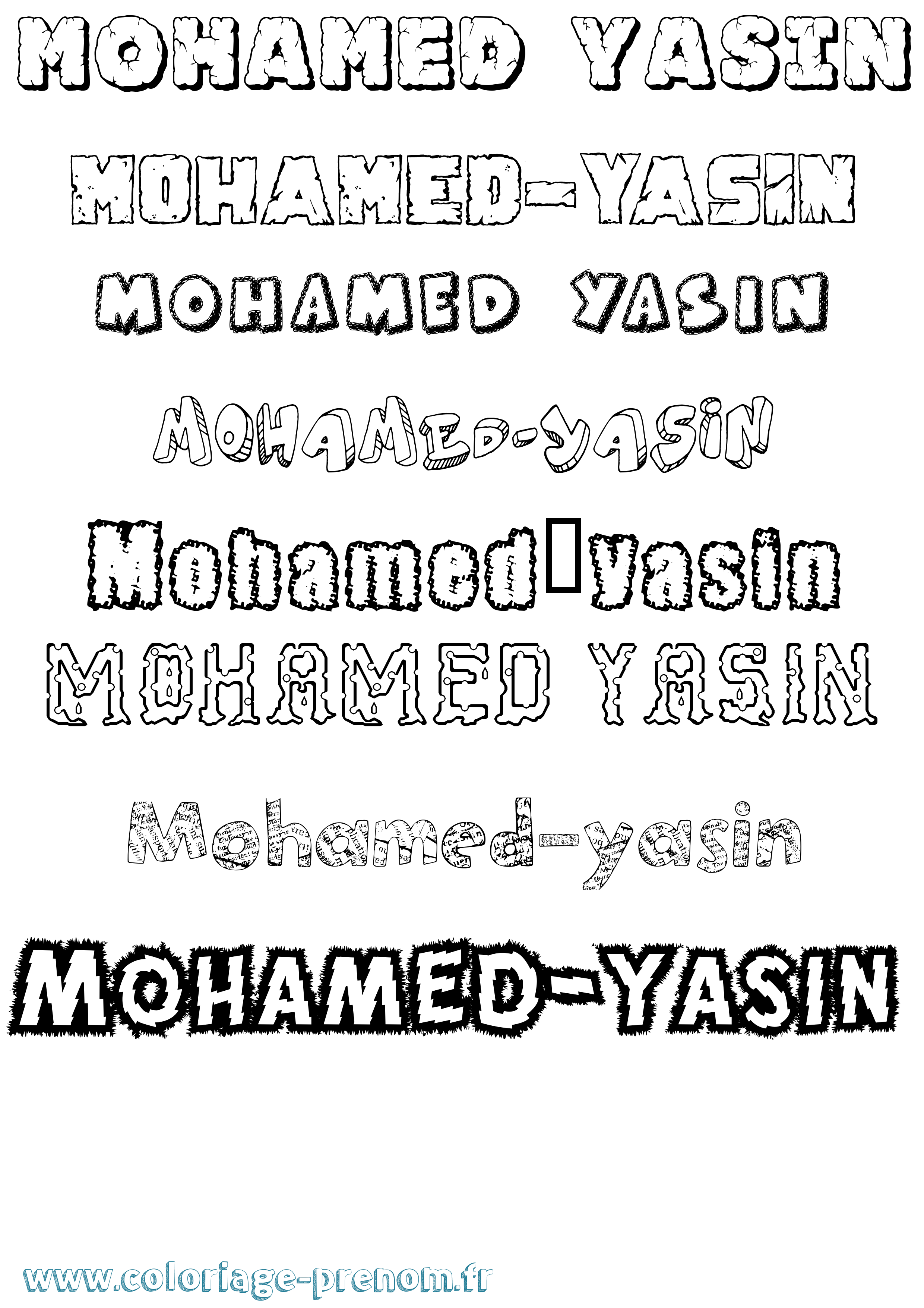 Coloriage Mohamed-Yasin Destructuré Coloriage prénom Mohamed-Yasin Destructuré
