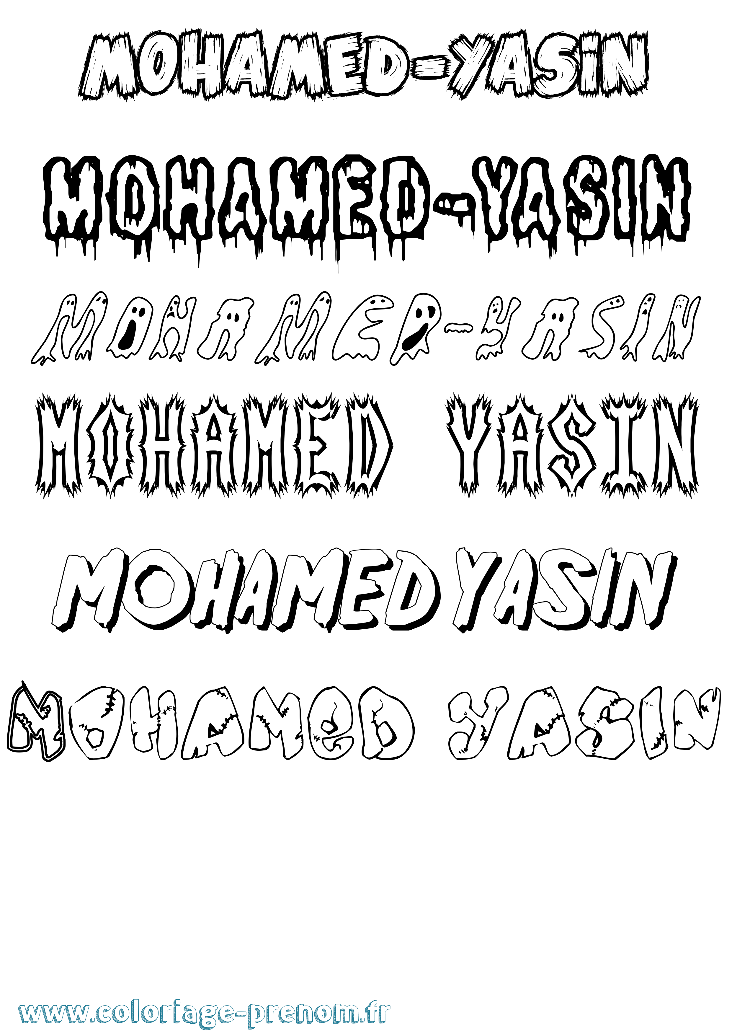 Coloriage Mohamed-Yasin Frisson Coloriage prénom Mohamed-Yasin Frisson
