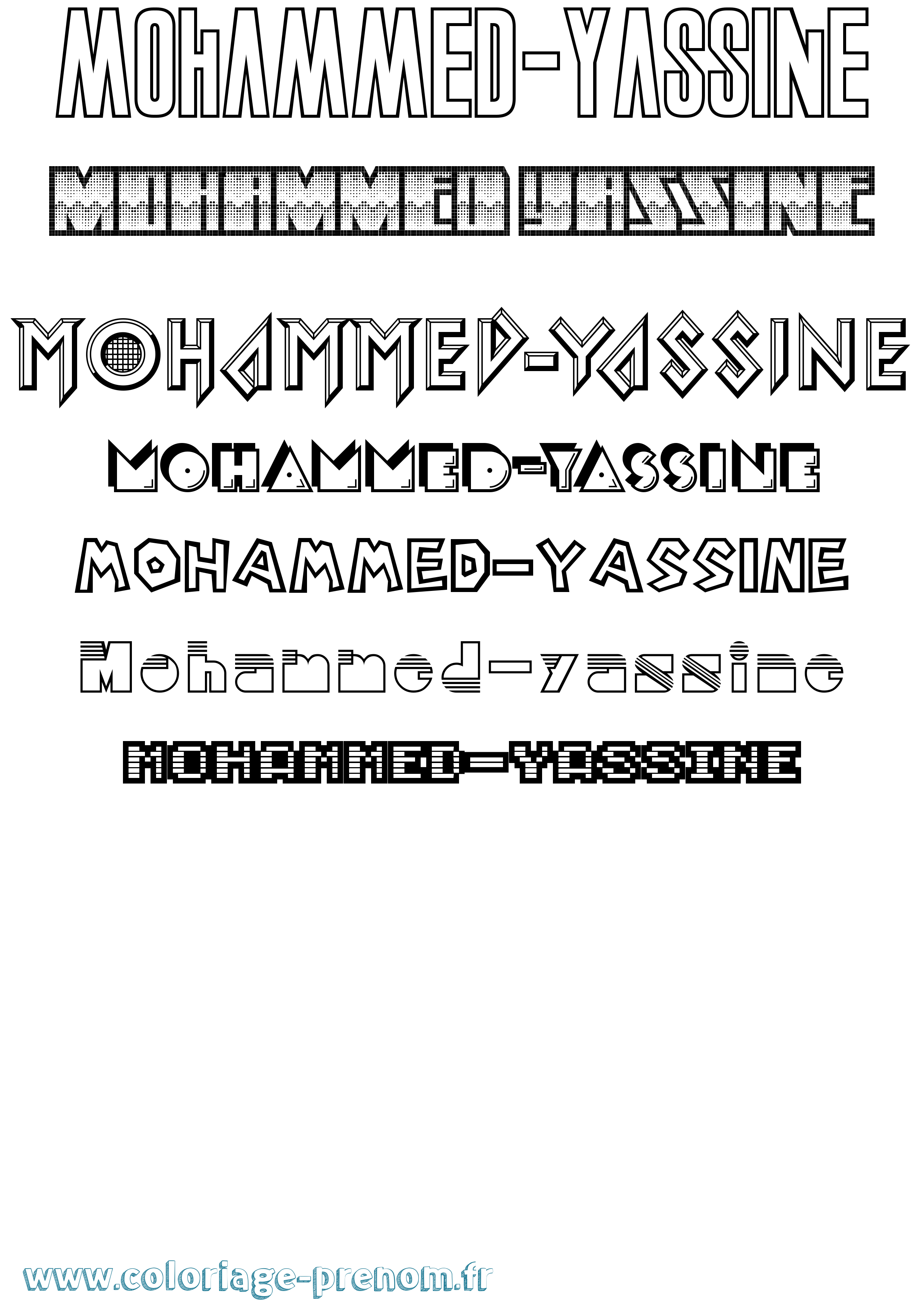 Coloriage Mohammed-Yassine Jeux Vidéos Coloriage prénom Mohammed-Yassine Jeux Vidéos
