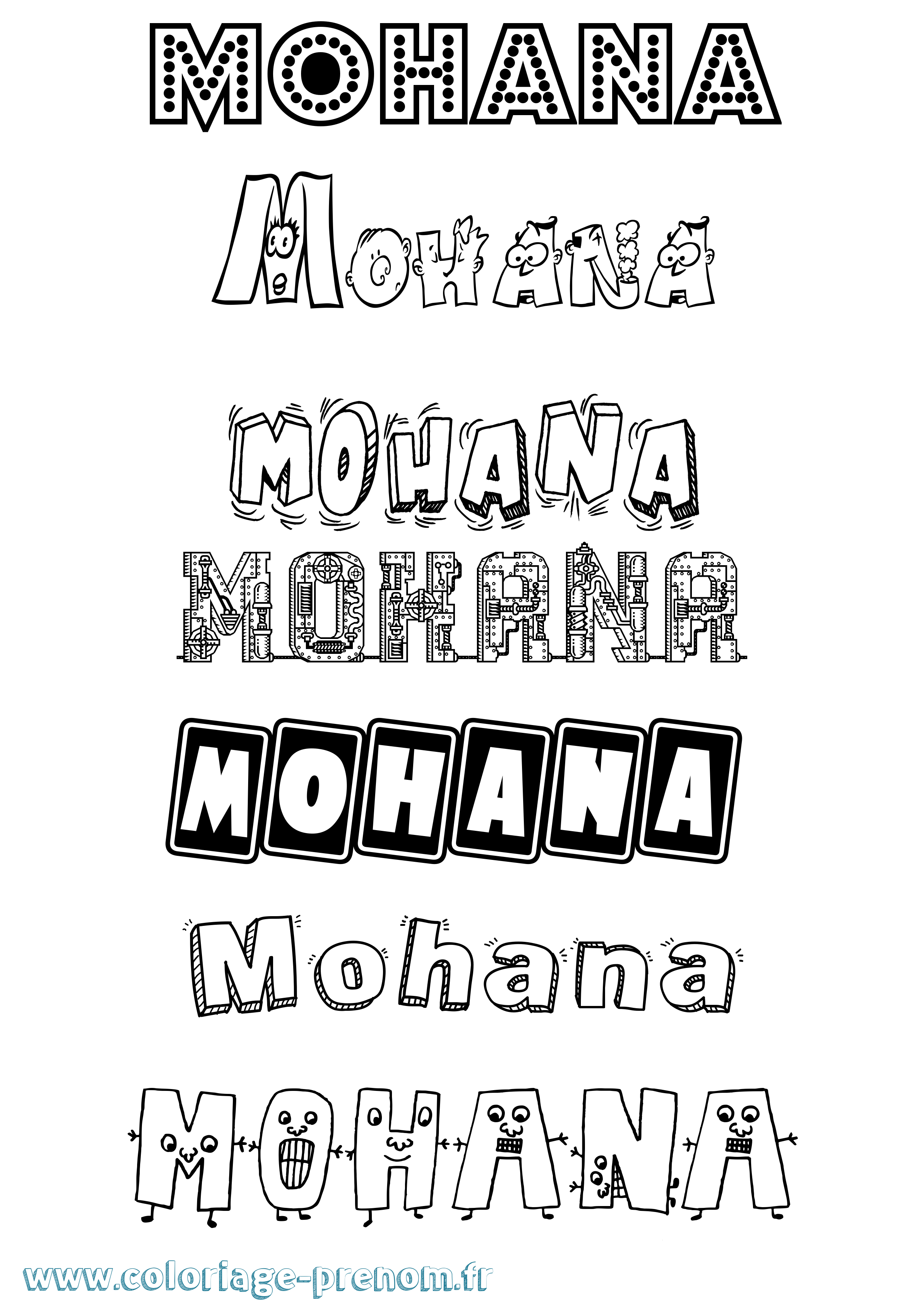 Coloriage Mohana Fun Coloriage prénom Mohana Fun