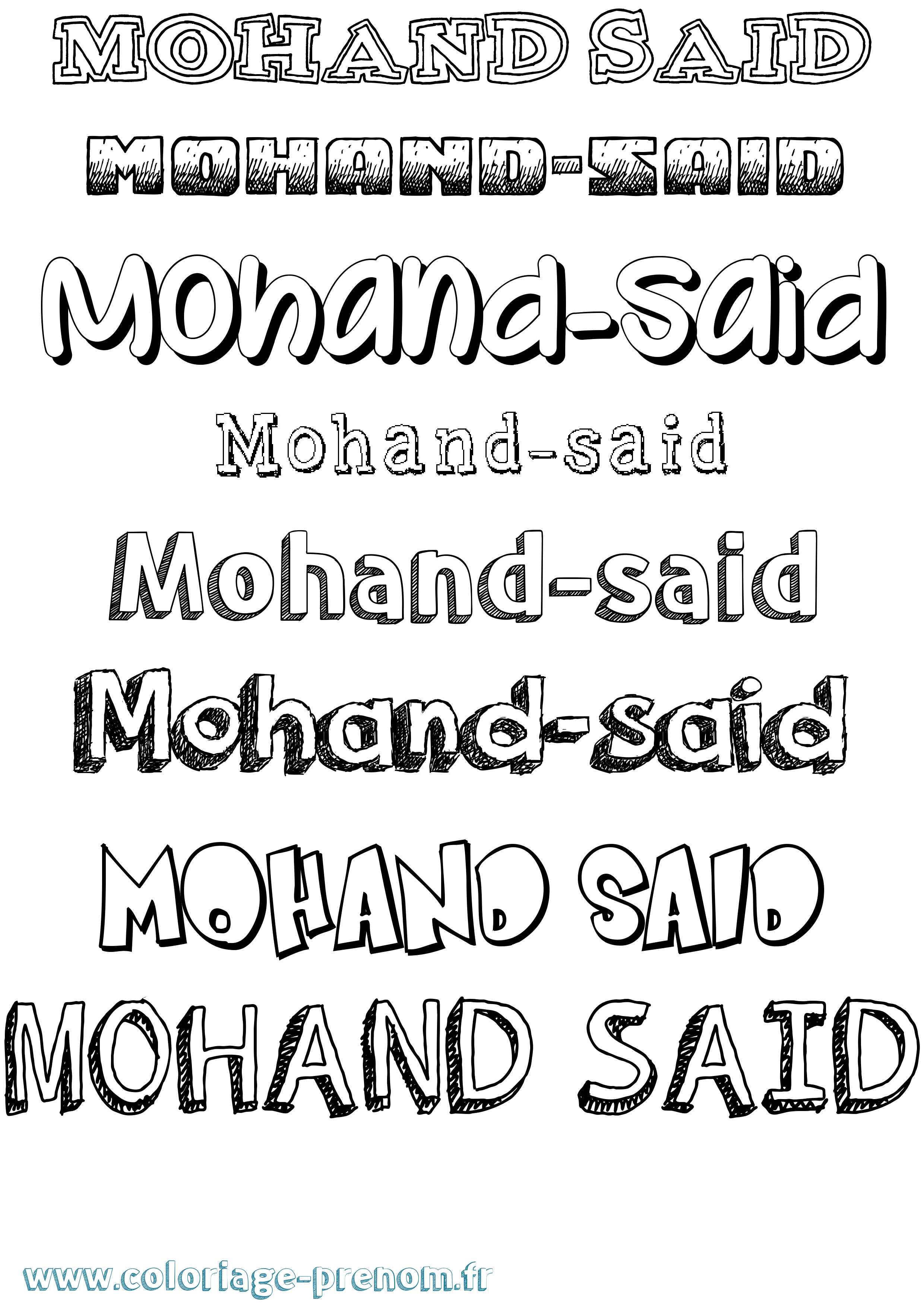 Coloriage Mohand-Said Dessiné Coloriage prénom Mohand-Said Dessiné