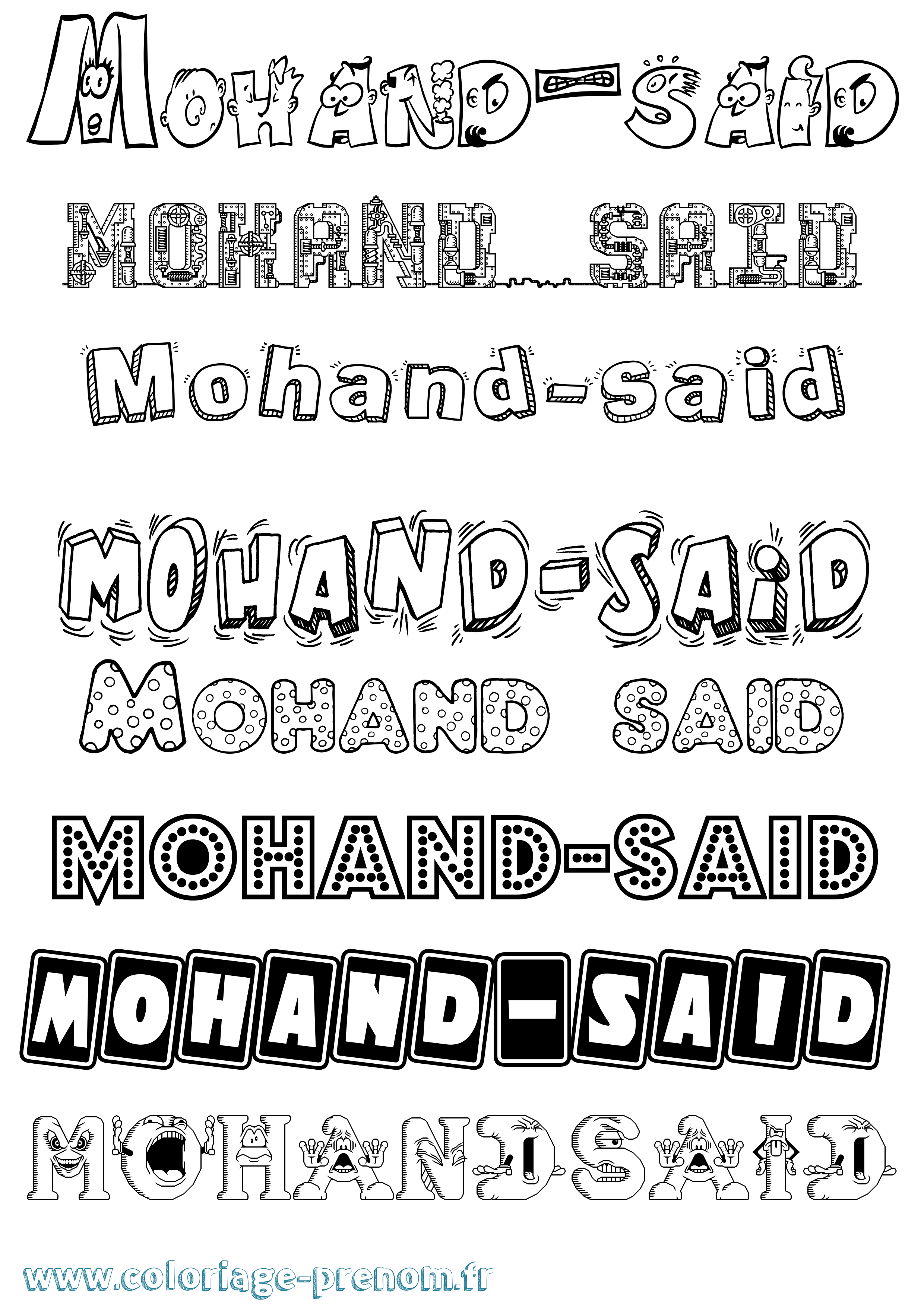 Coloriage Mohand-Said Fun Coloriage prénom Mohand-Said Fun