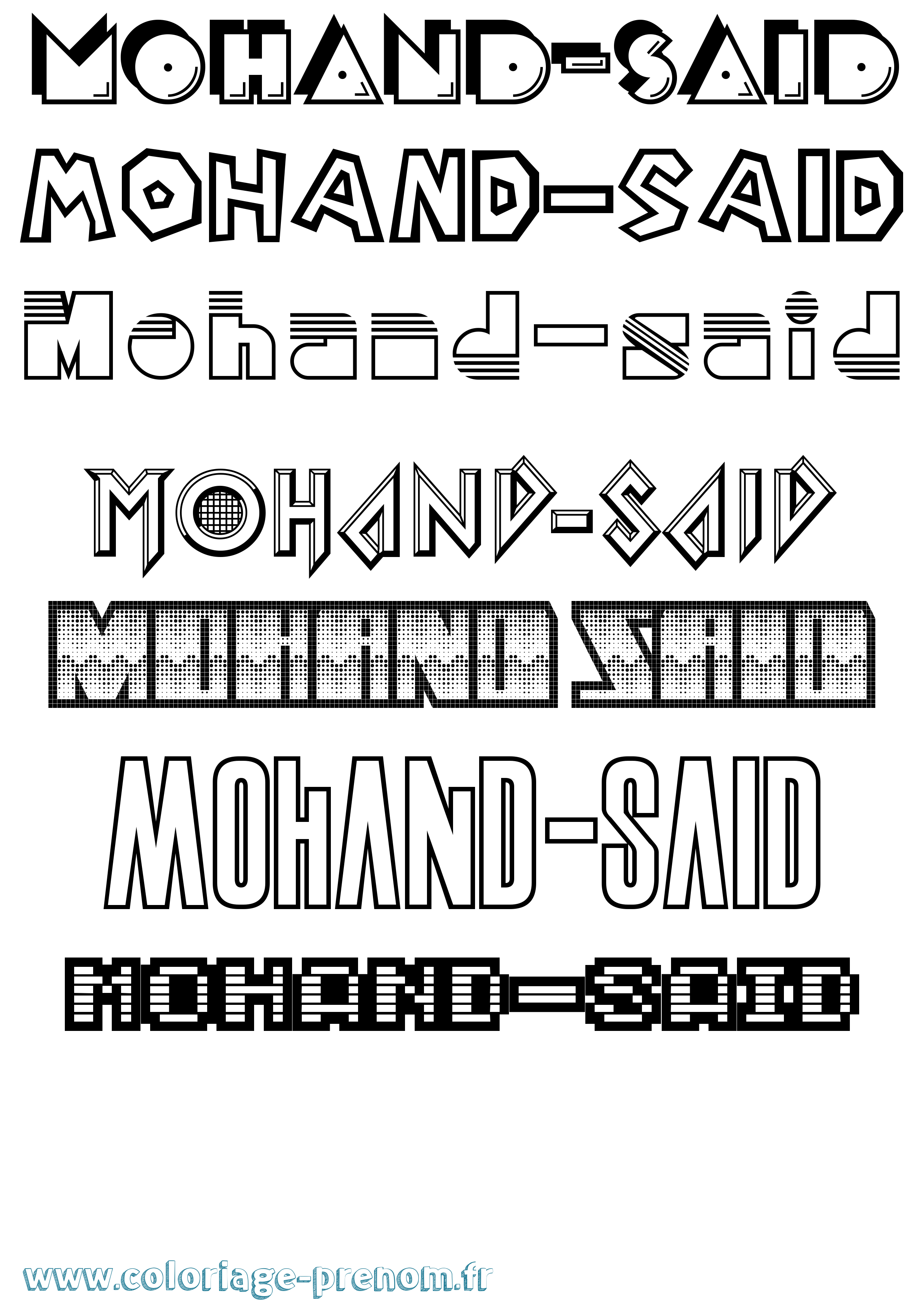Coloriage Mohand-Said Jeux Vidéos Coloriage prénom Mohand-Said Jeux Vidéos