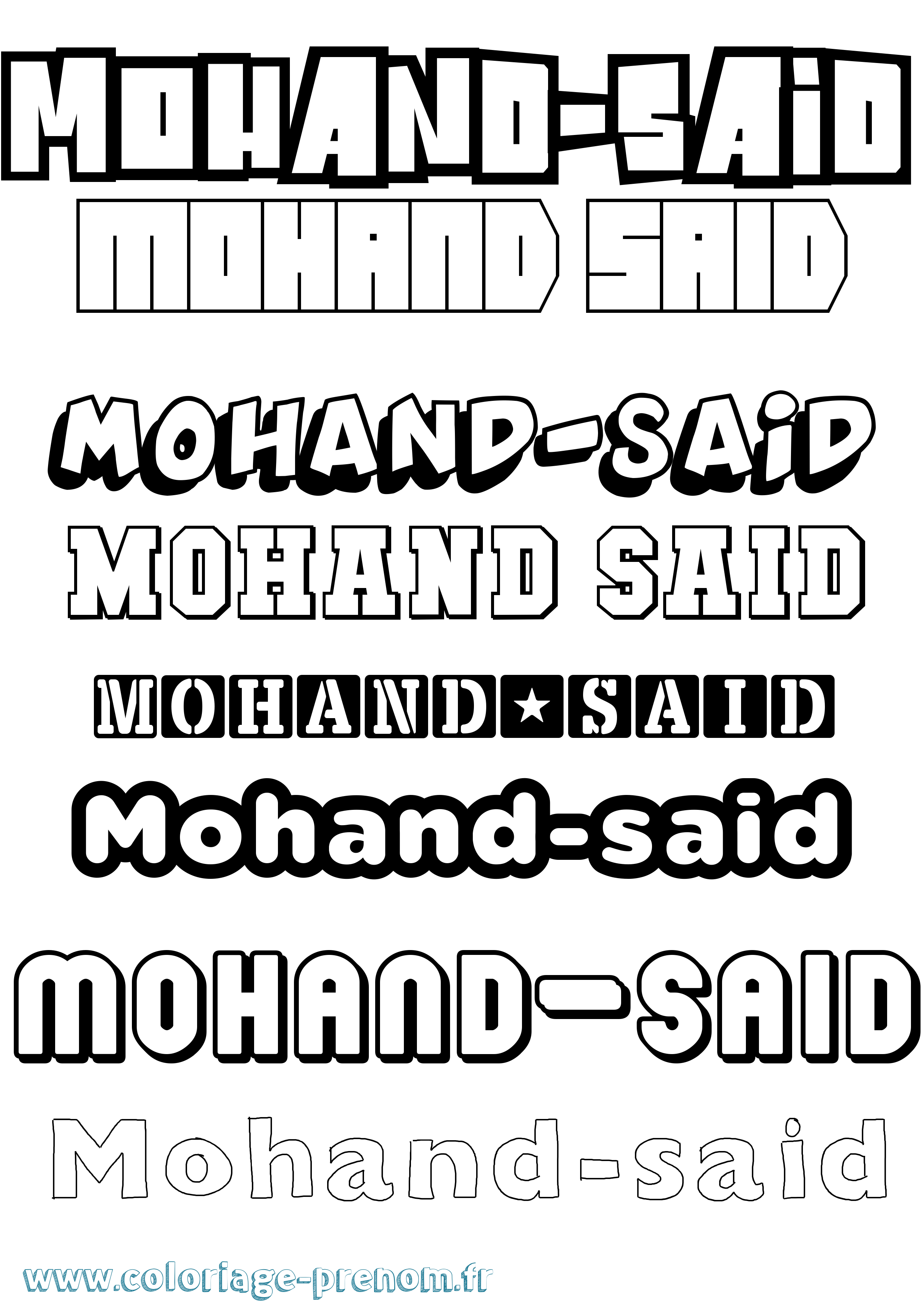 Coloriage Mohand-Said Simple Coloriage prénom Mohand-Said Simple