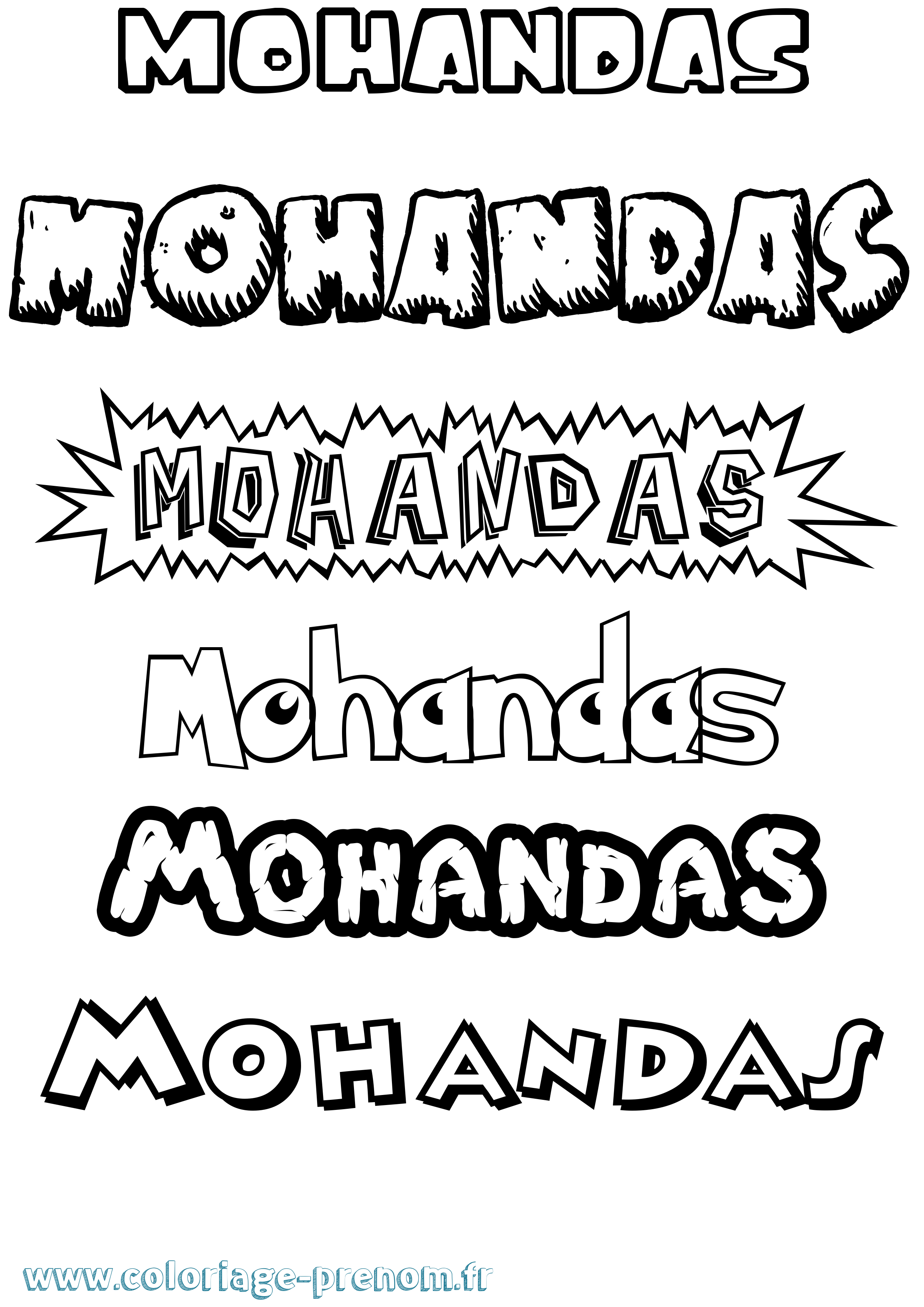 Coloriage Mohandas Dessin Animé Coloriage prénom Mohandas Dessin Animé