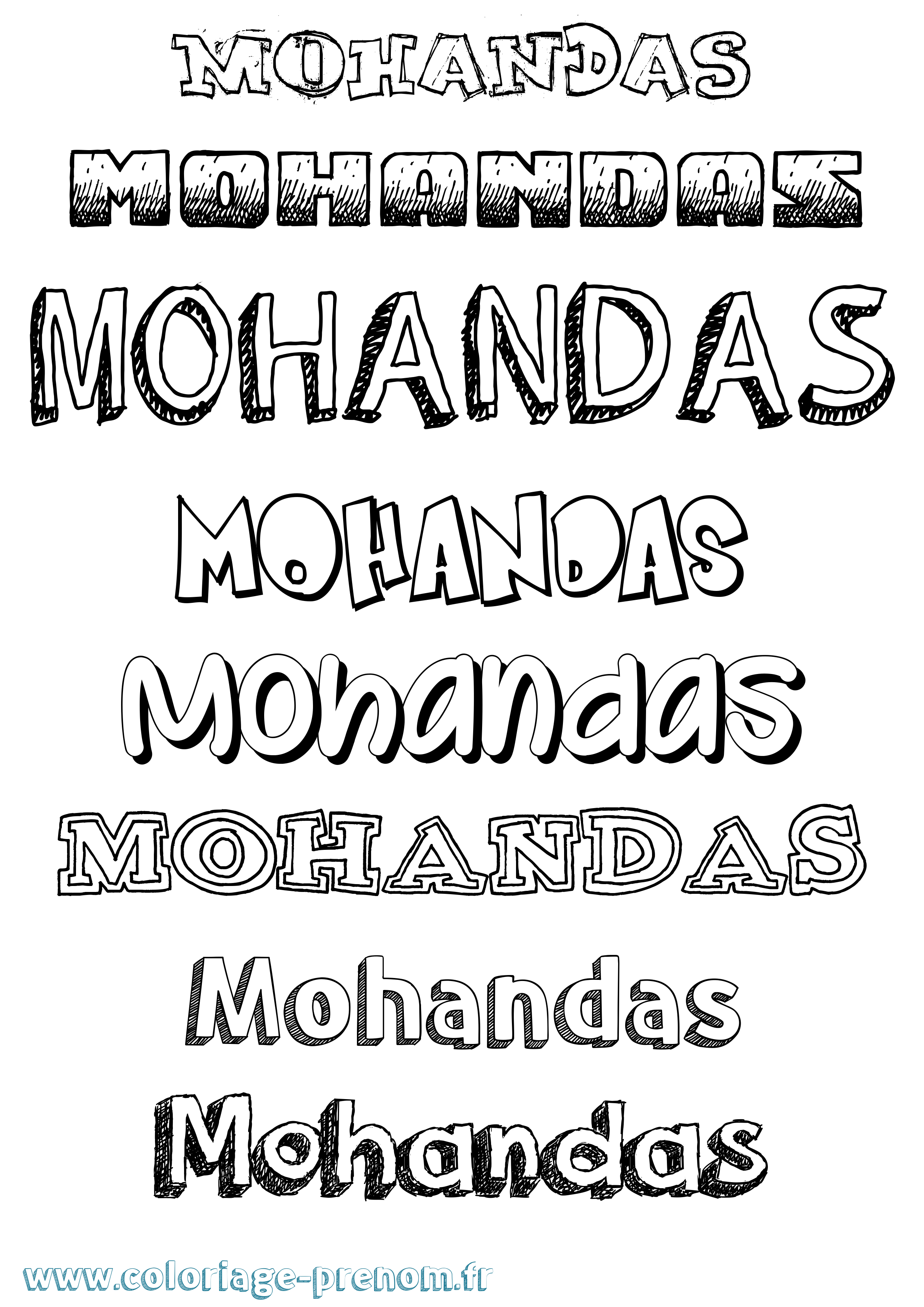 Coloriage Mohandas Dessiné Coloriage prénom Mohandas Dessiné