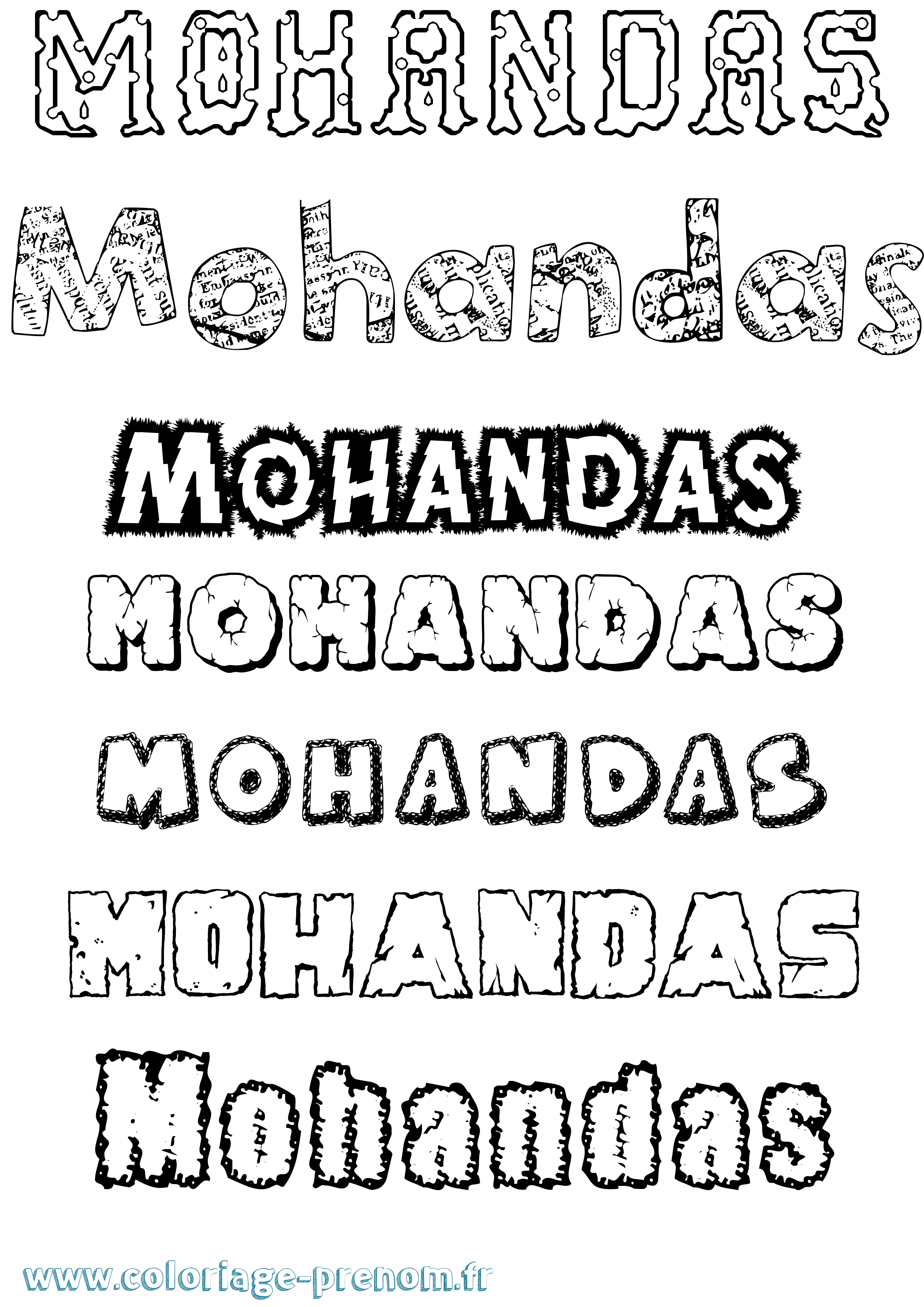 Coloriage Mohandas Destructuré Coloriage prénom Mohandas Destructuré