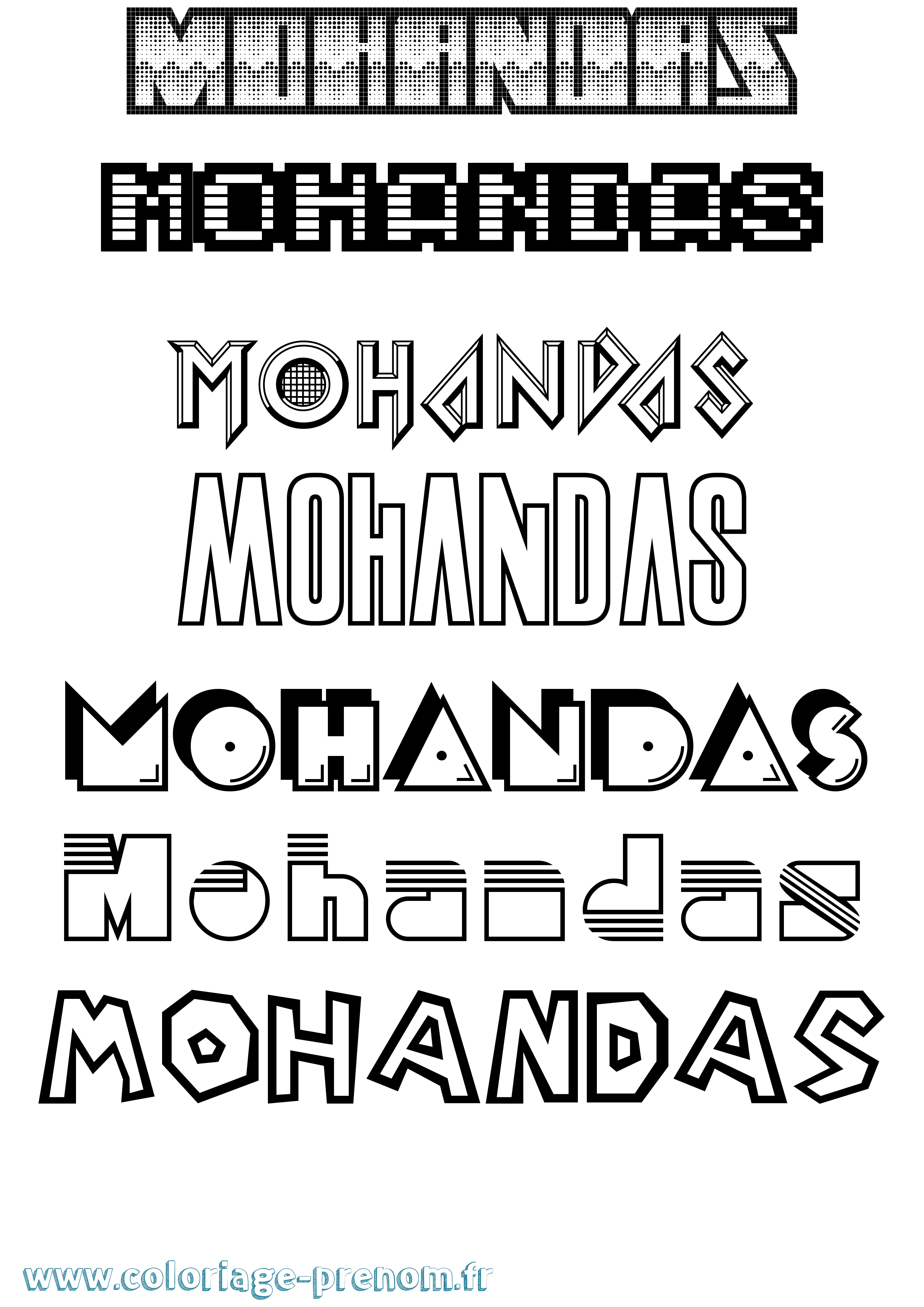 Coloriage Mohandas Jeux Vidéos Coloriage prénom Mohandas Jeux Vidéos
