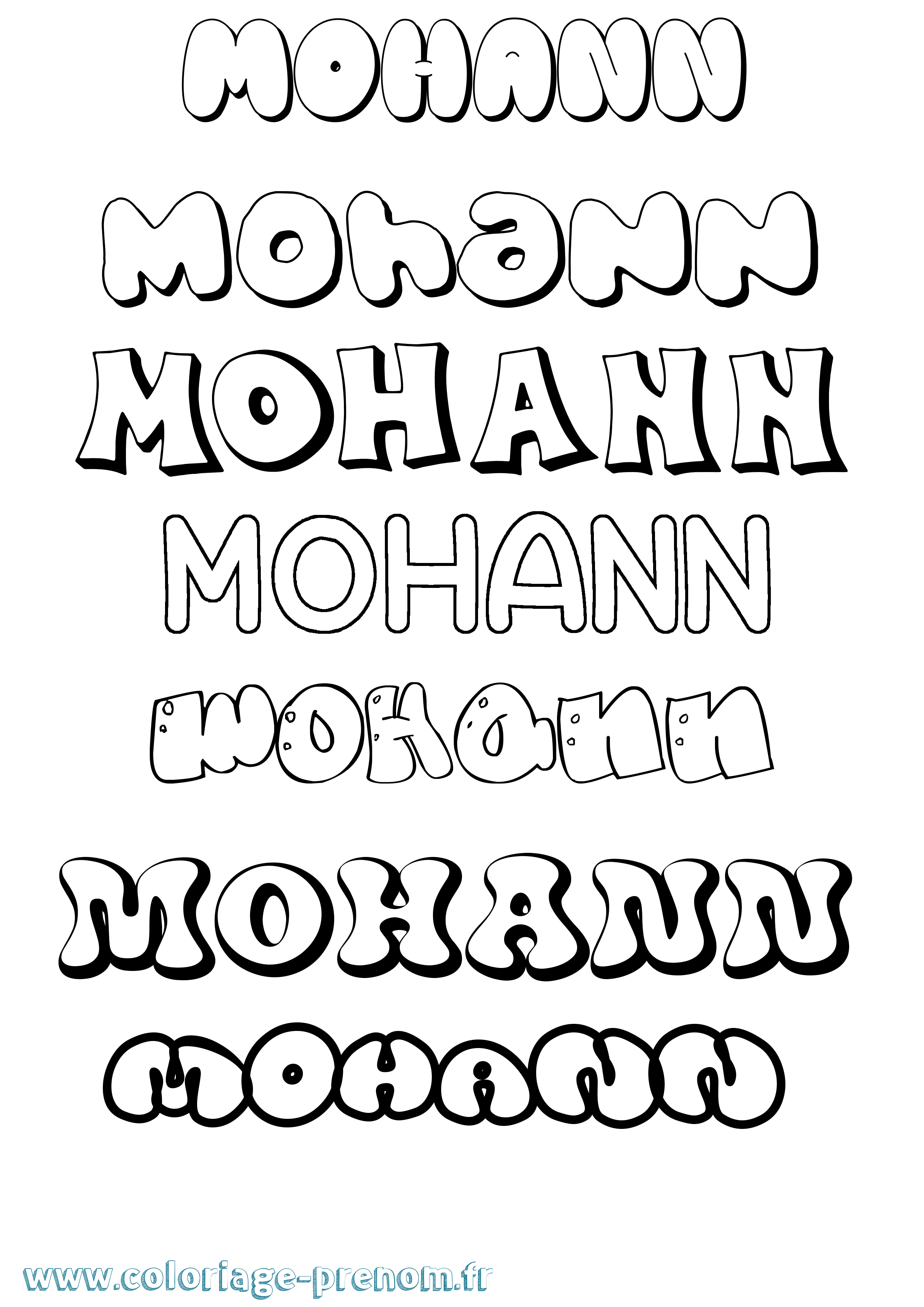 Coloriage Mohann Bubble Coloriage prénom Mohann Bubble