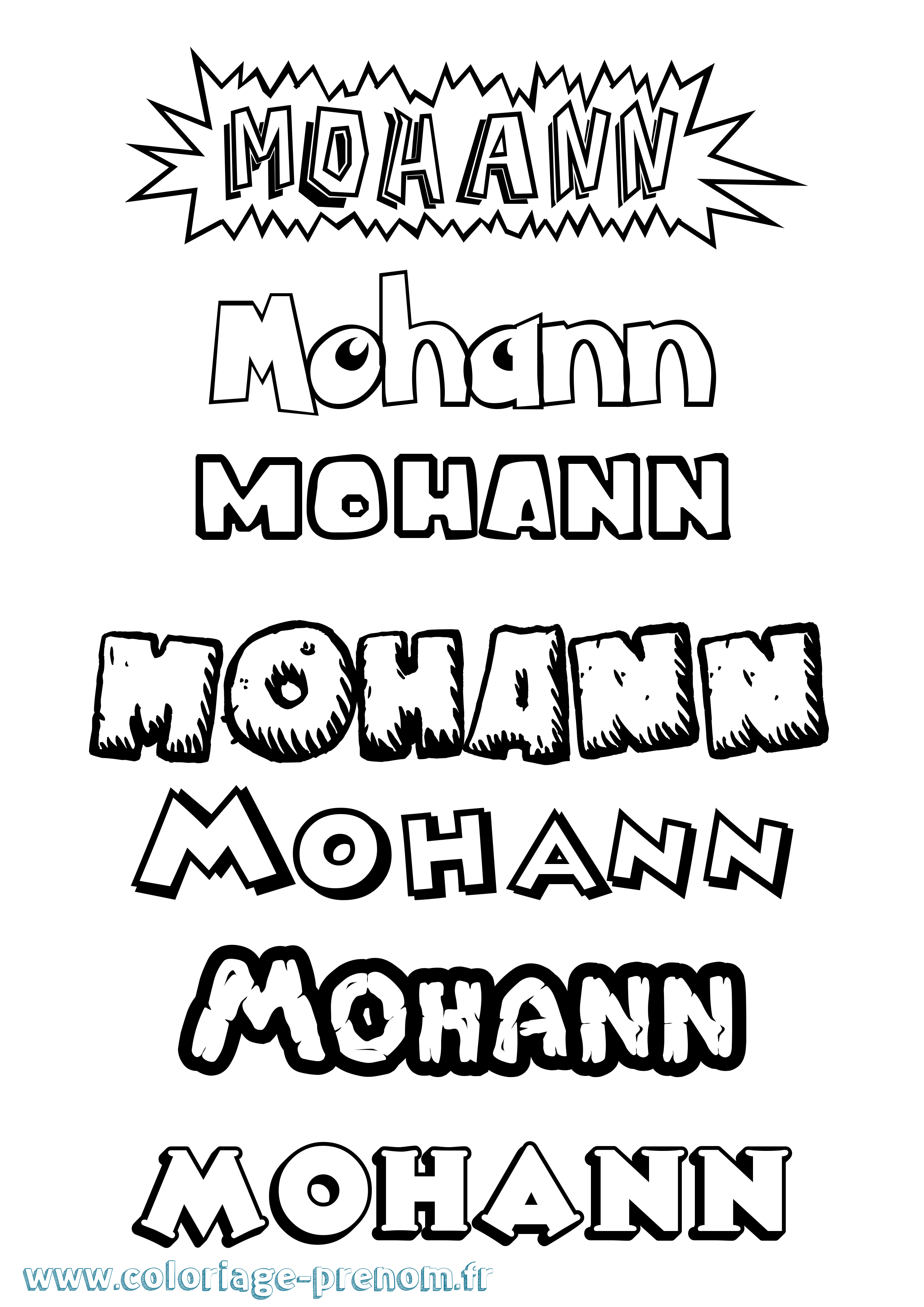 Coloriage Mohann Dessin Animé Coloriage prénom Mohann Dessin Animé