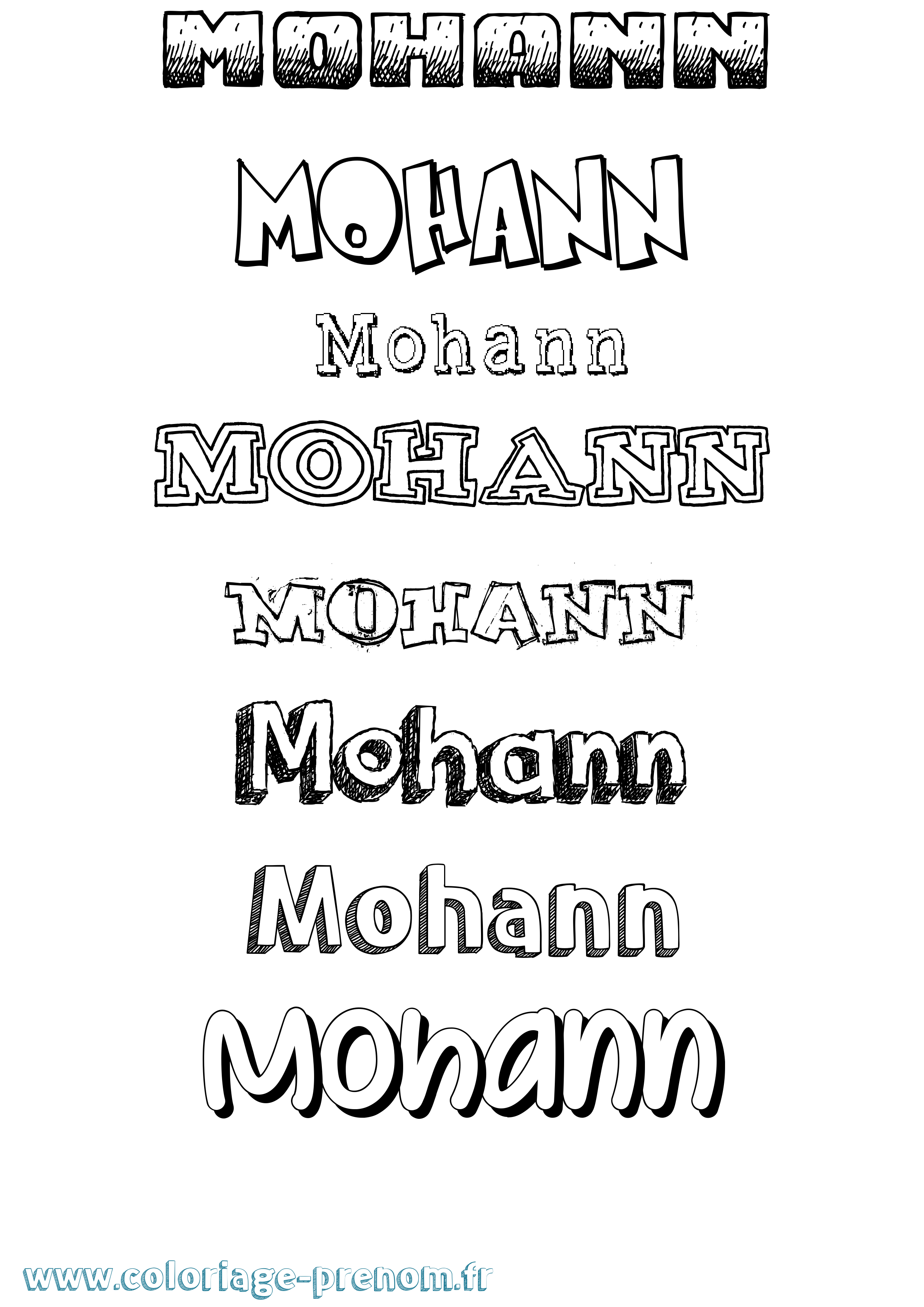 Coloriage Mohann Dessiné Coloriage prénom Mohann Dessiné