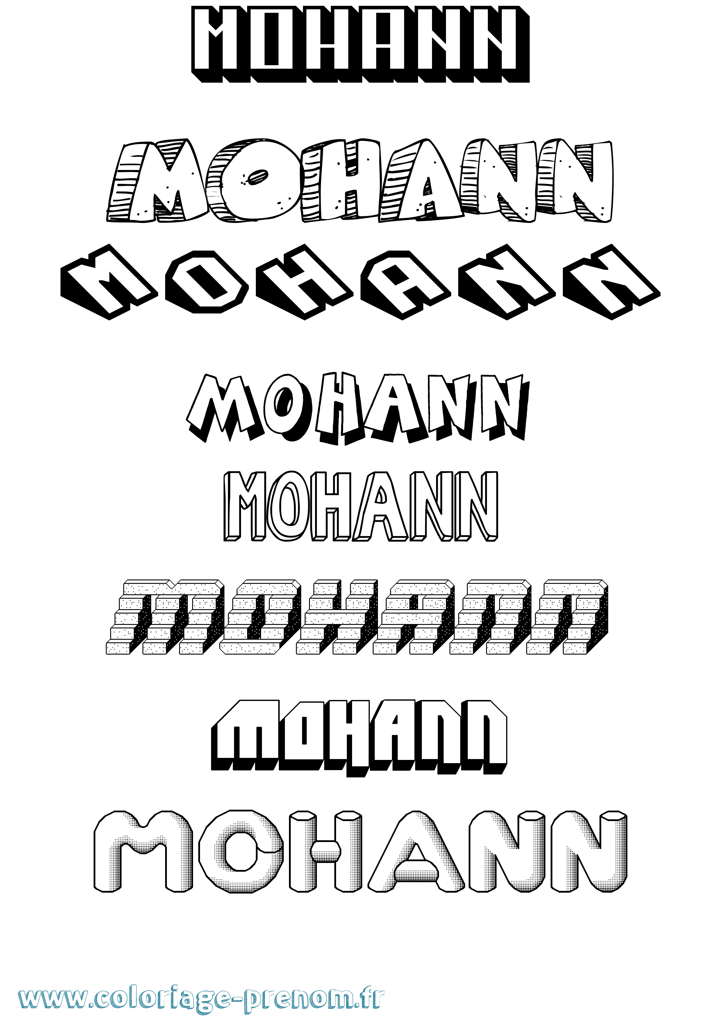 Coloriage Mohann Effet 3D Coloriage prénom Mohann Effet 3D