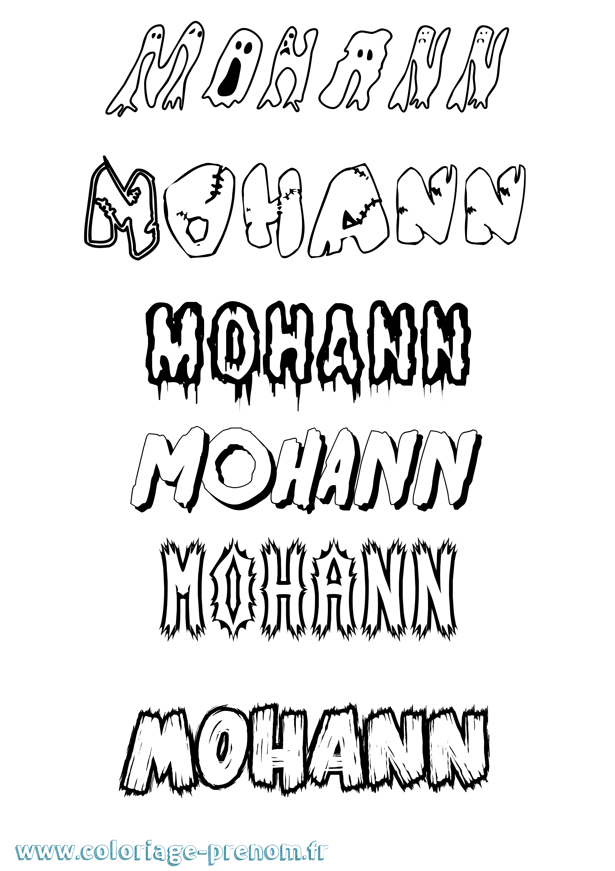 Coloriage Mohann Frisson Coloriage prénom Mohann Frisson