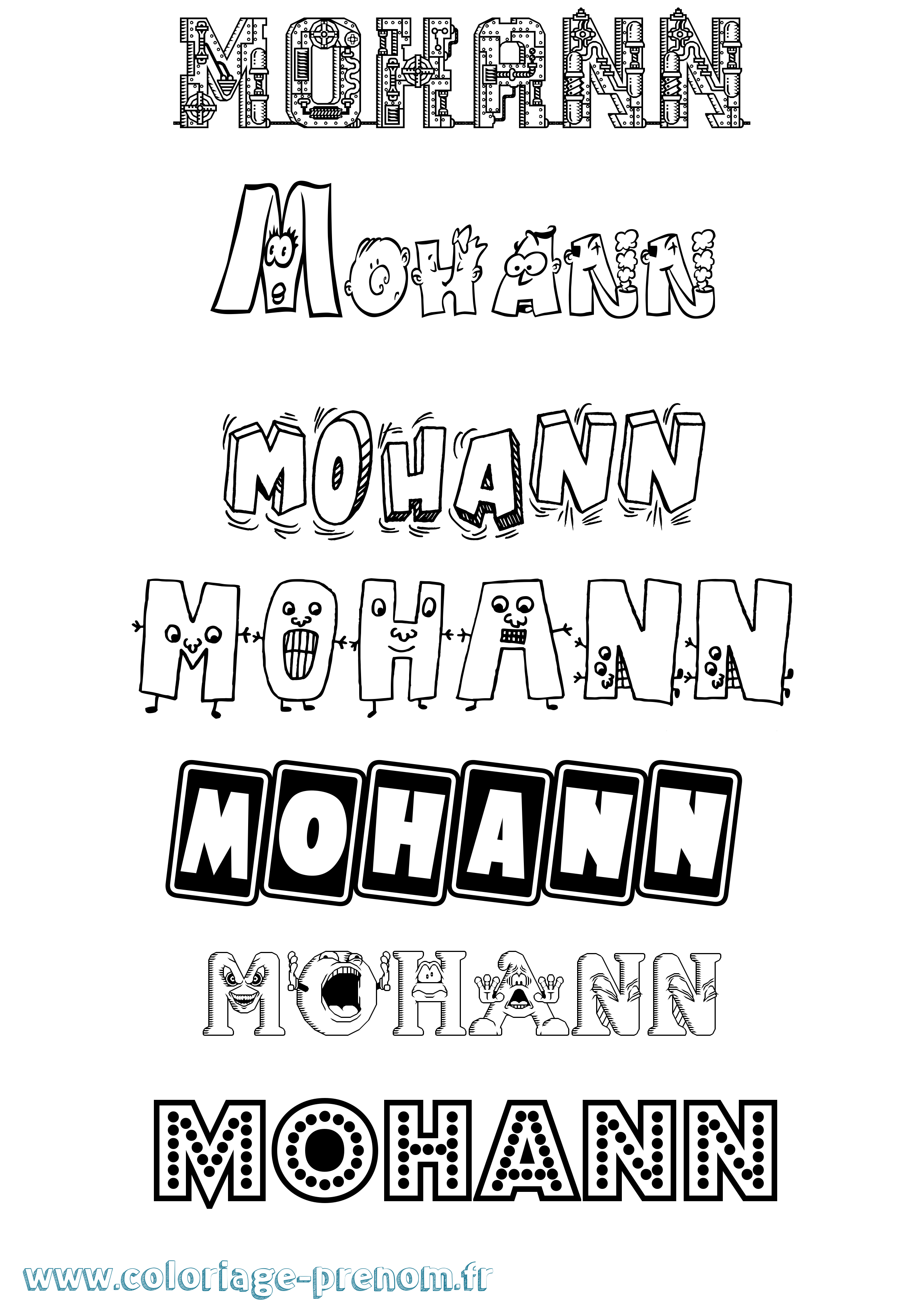 Coloriage Mohann Fun Coloriage prénom Mohann Fun