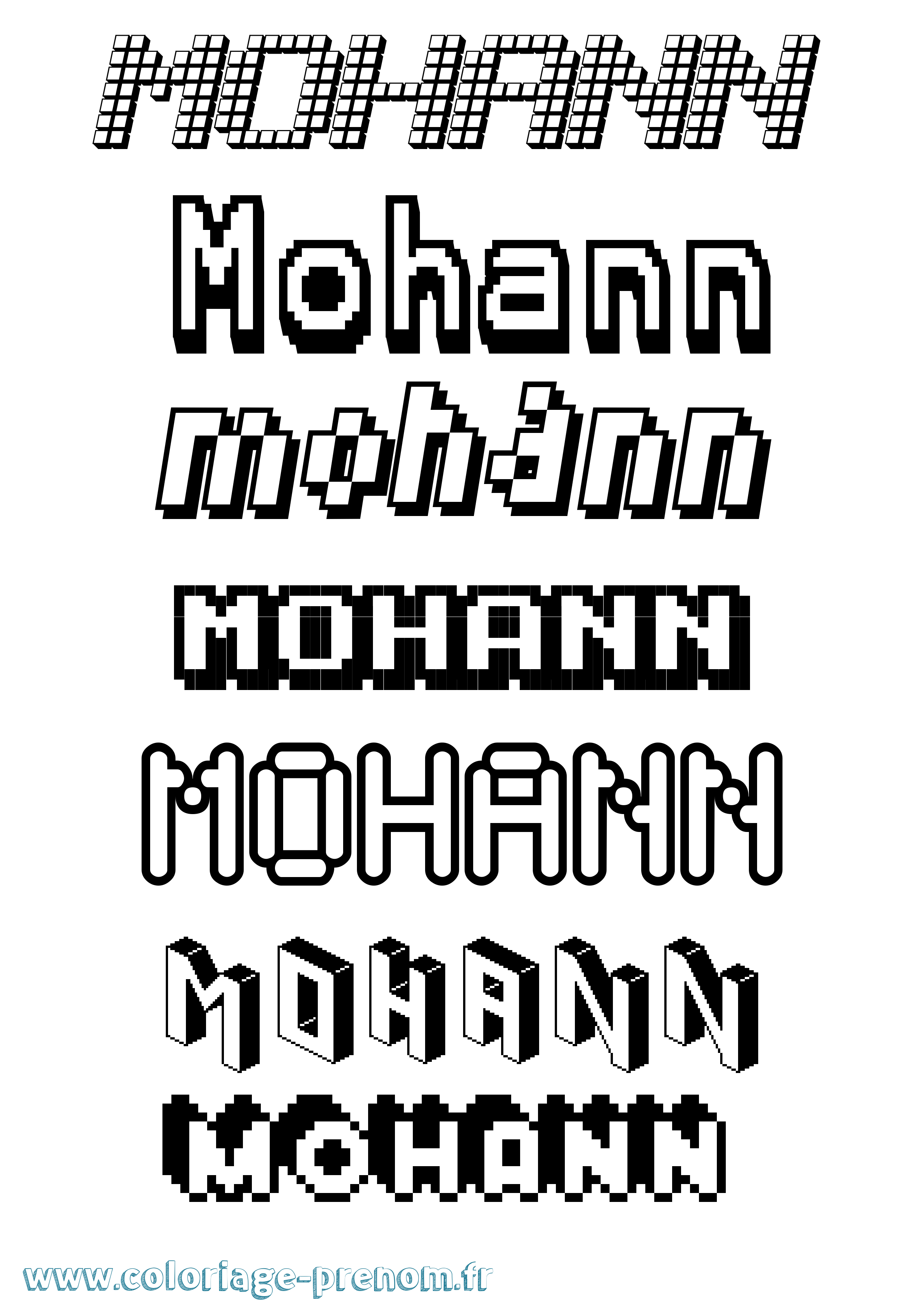 Coloriage Mohann Pixel Coloriage prénom Mohann Pixel