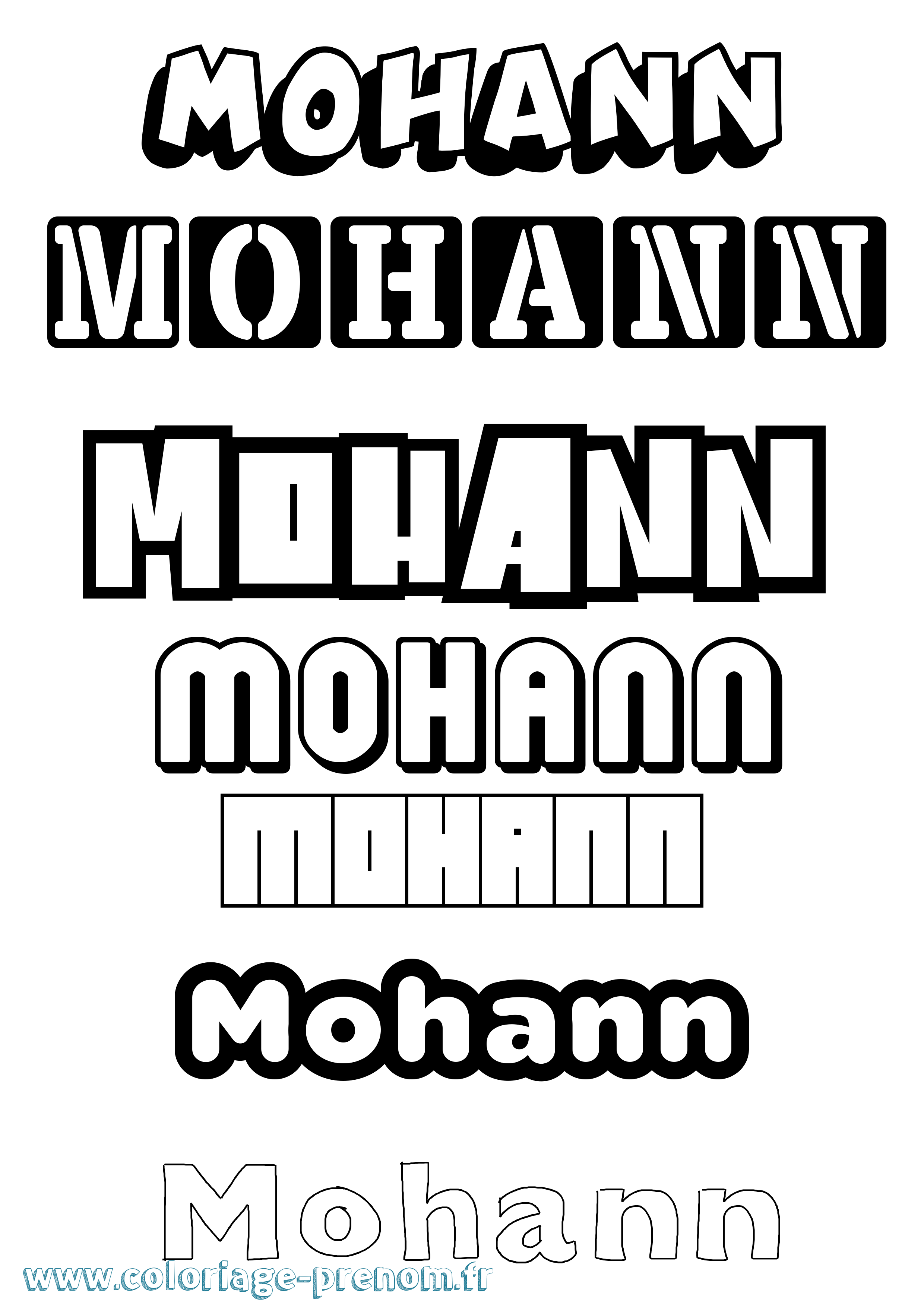 Coloriage Mohann Simple Coloriage prénom Mohann Simple