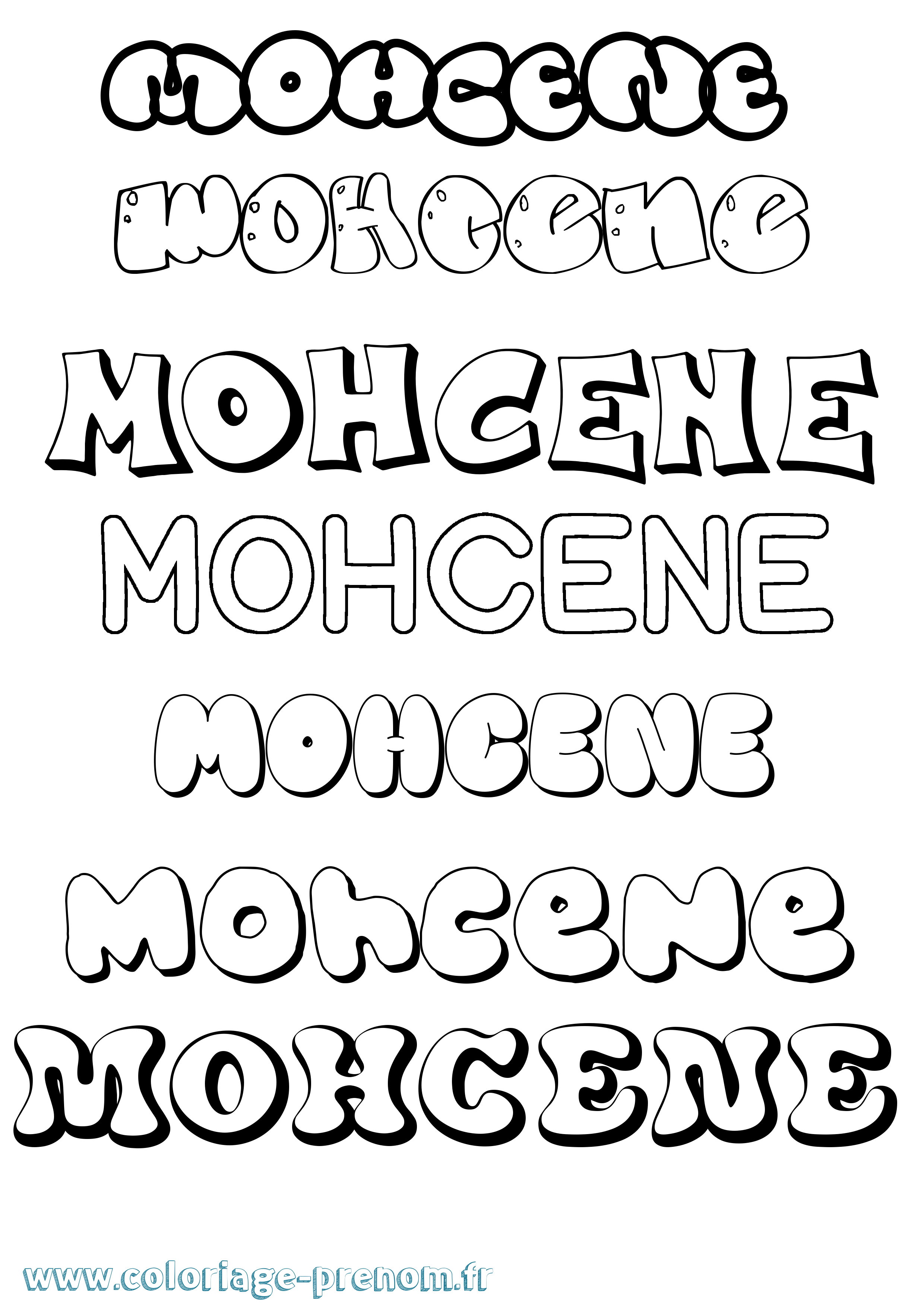 Coloriage Mohcene Bubble Coloriage prénom Mohcene Bubble
