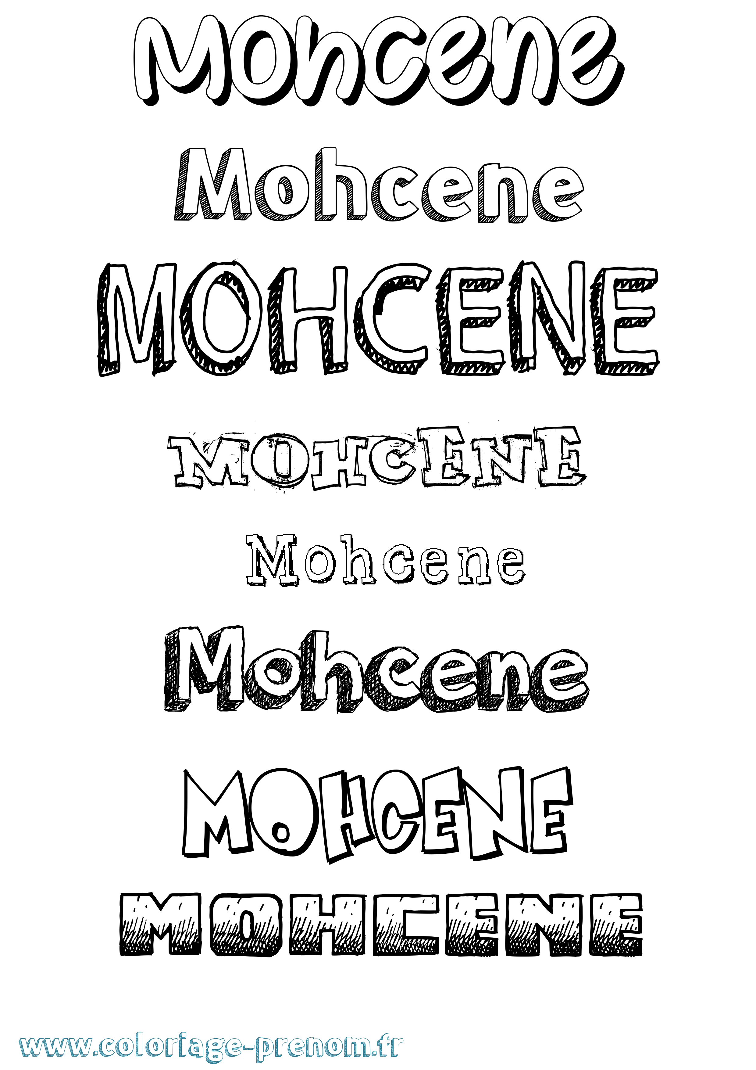 Coloriage Mohcene Dessiné Coloriage prénom Mohcene Dessiné