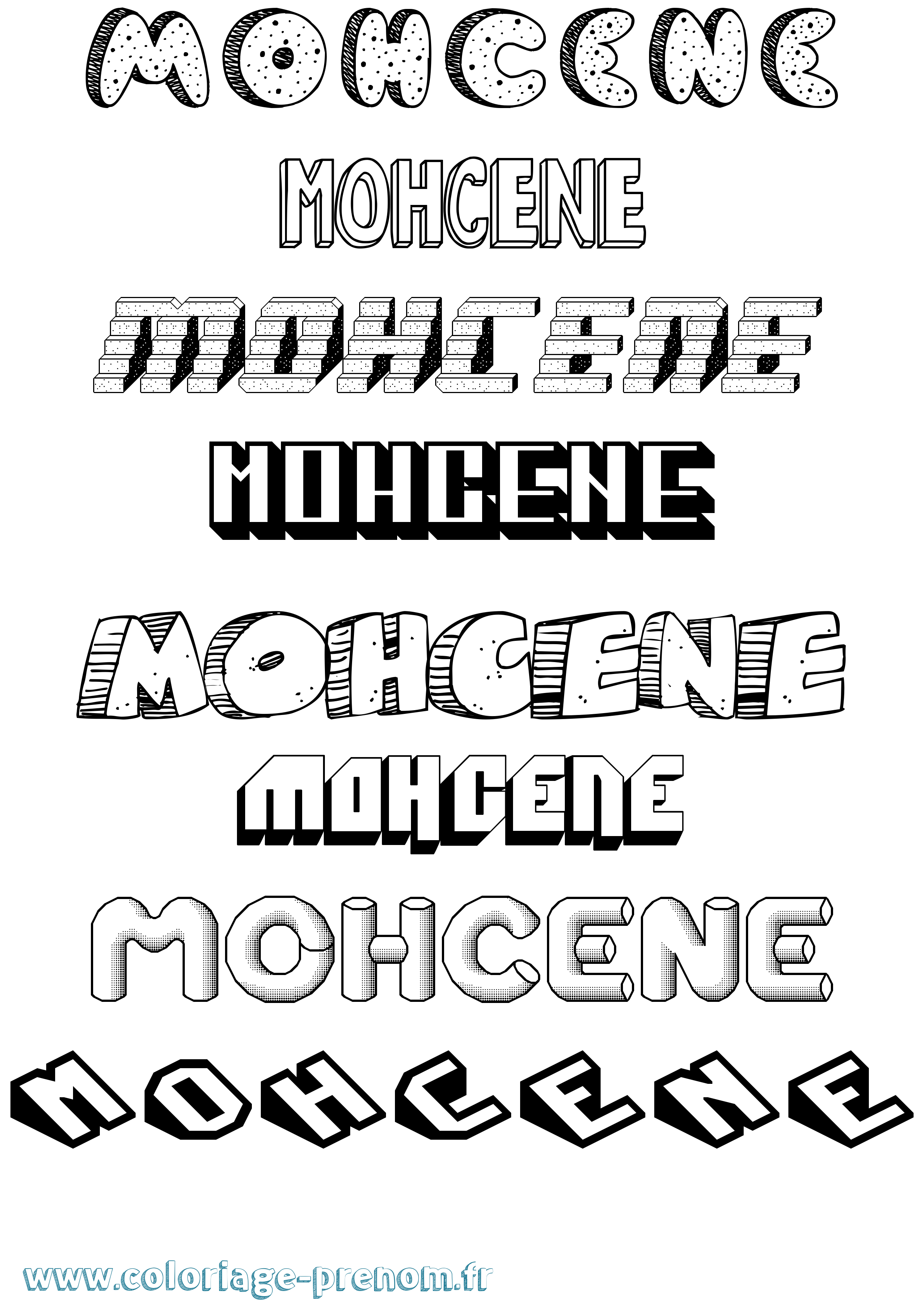Coloriage Mohcene Effet 3D Coloriage prénom Mohcene Effet 3D