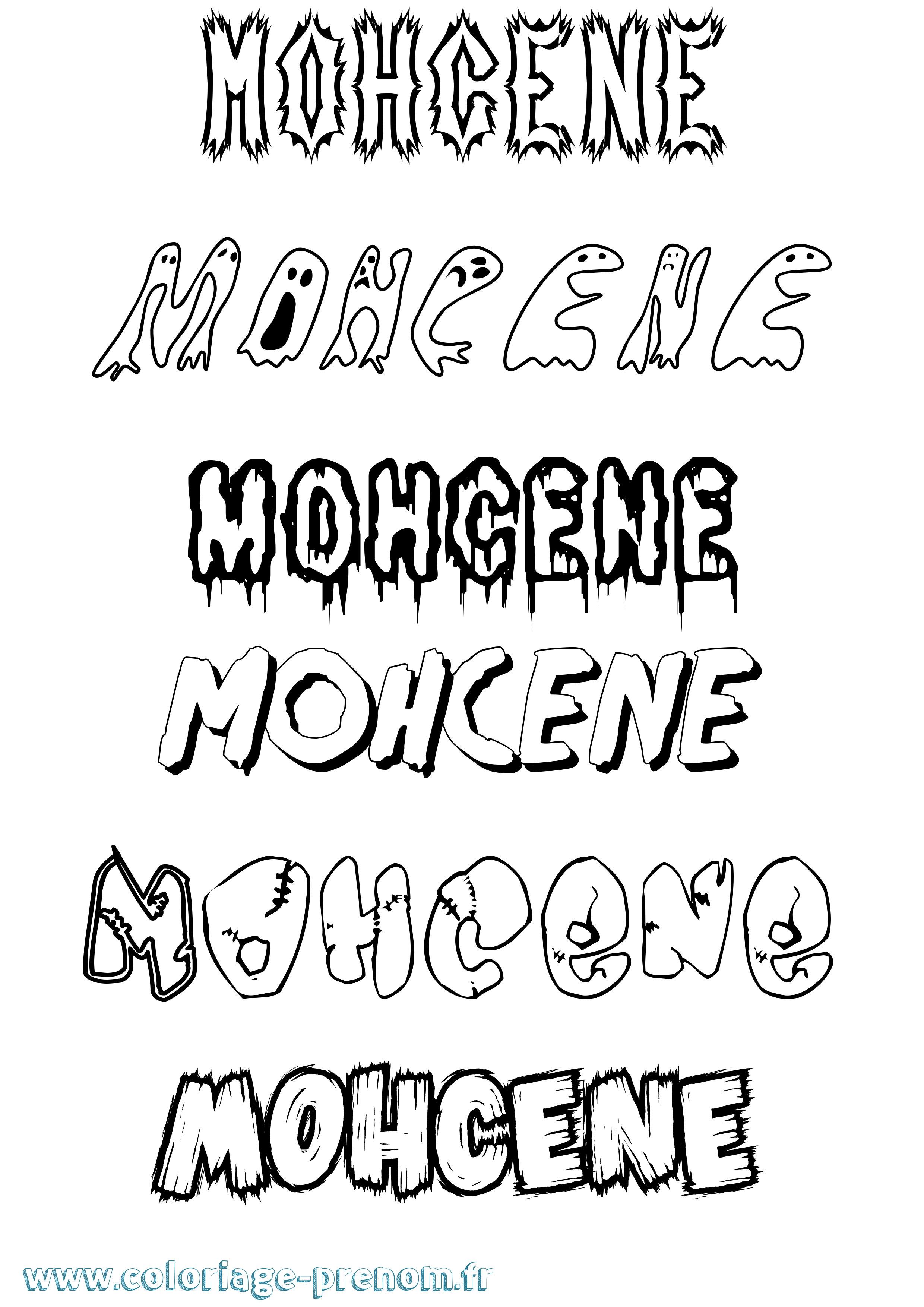 Coloriage Mohcene Frisson Coloriage prénom Mohcene Frisson