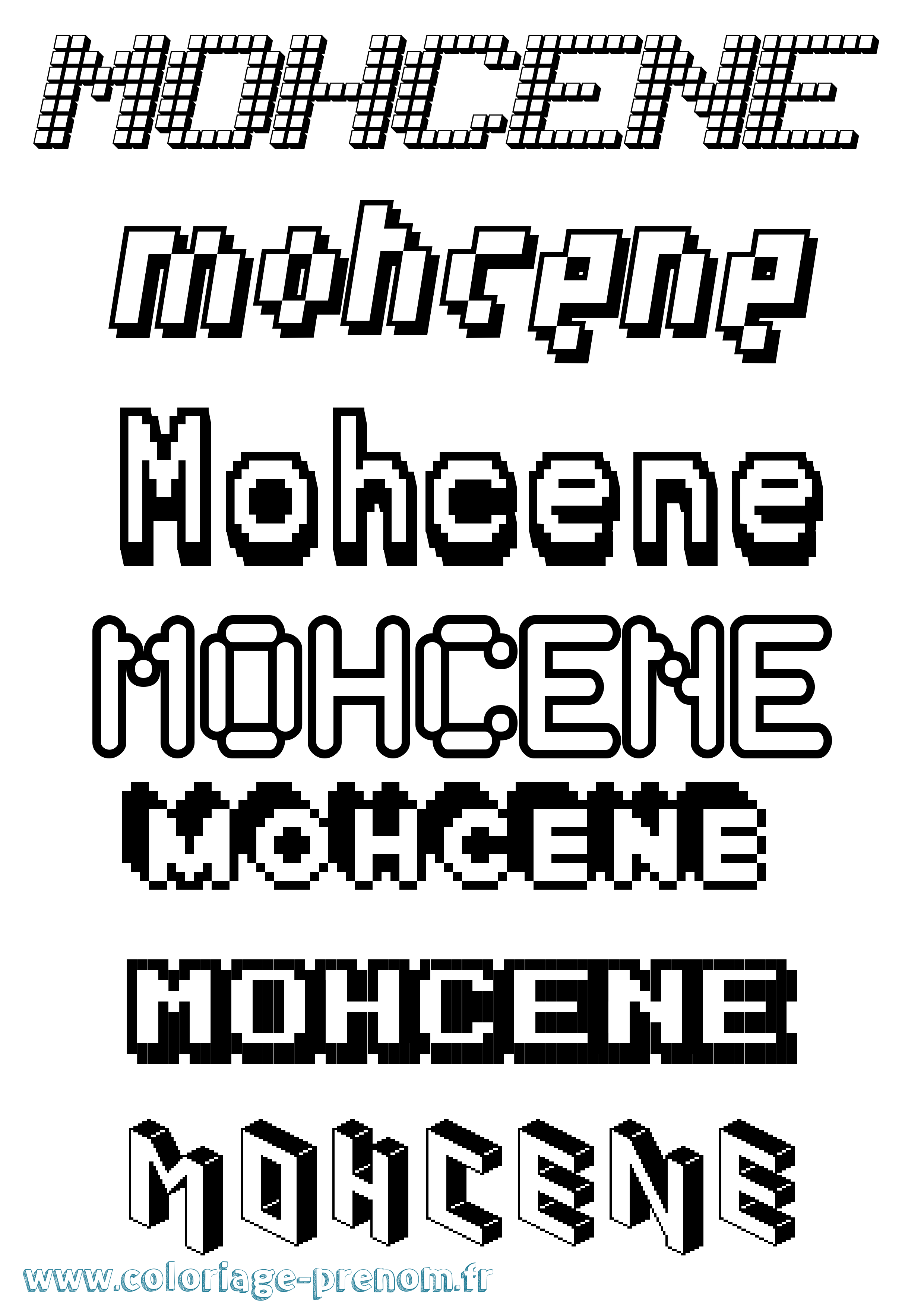 Coloriage Mohcene Pixel Coloriage prénom Mohcene Pixel