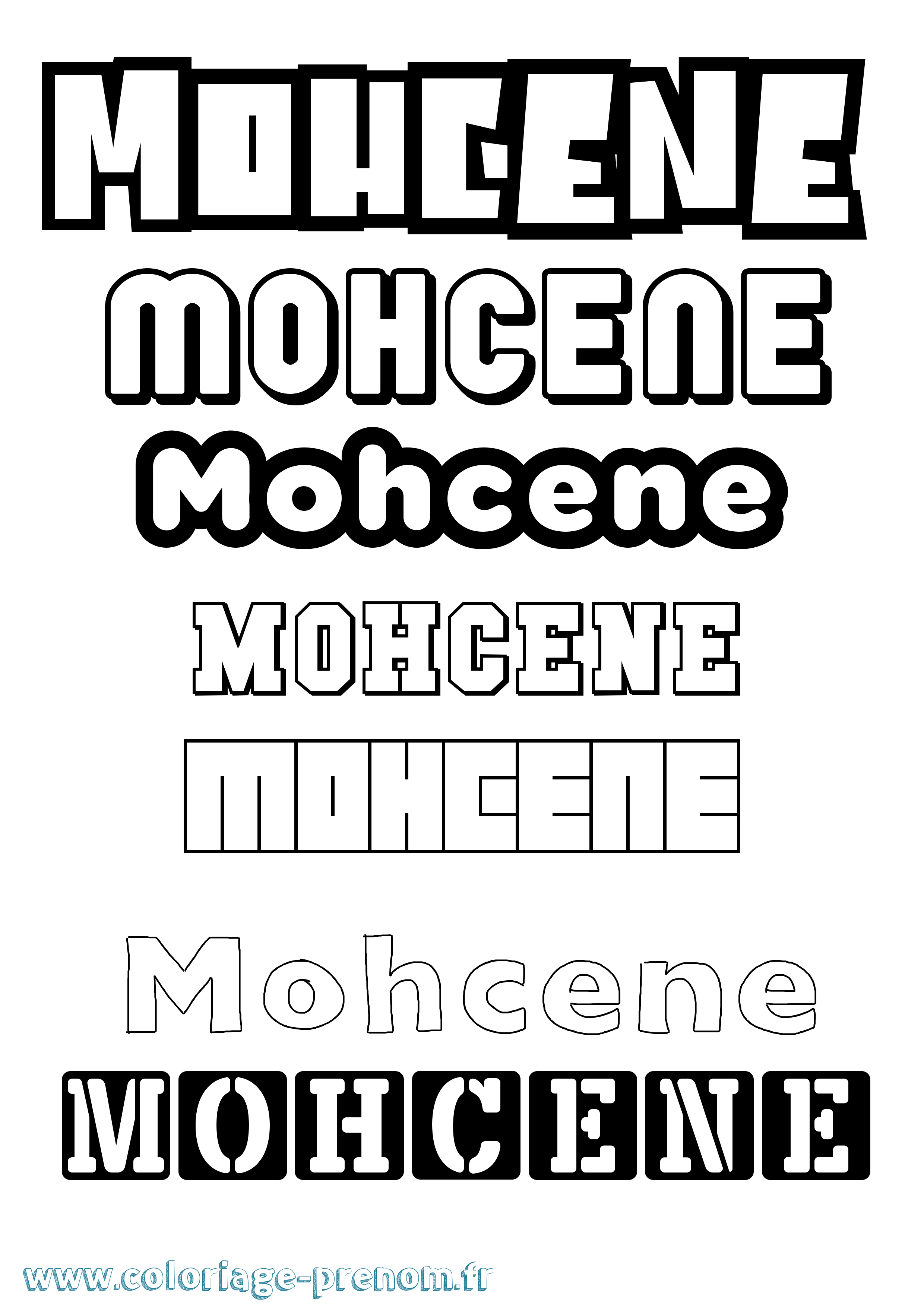 Coloriage Mohcene Simple Coloriage prénom Mohcene Simple