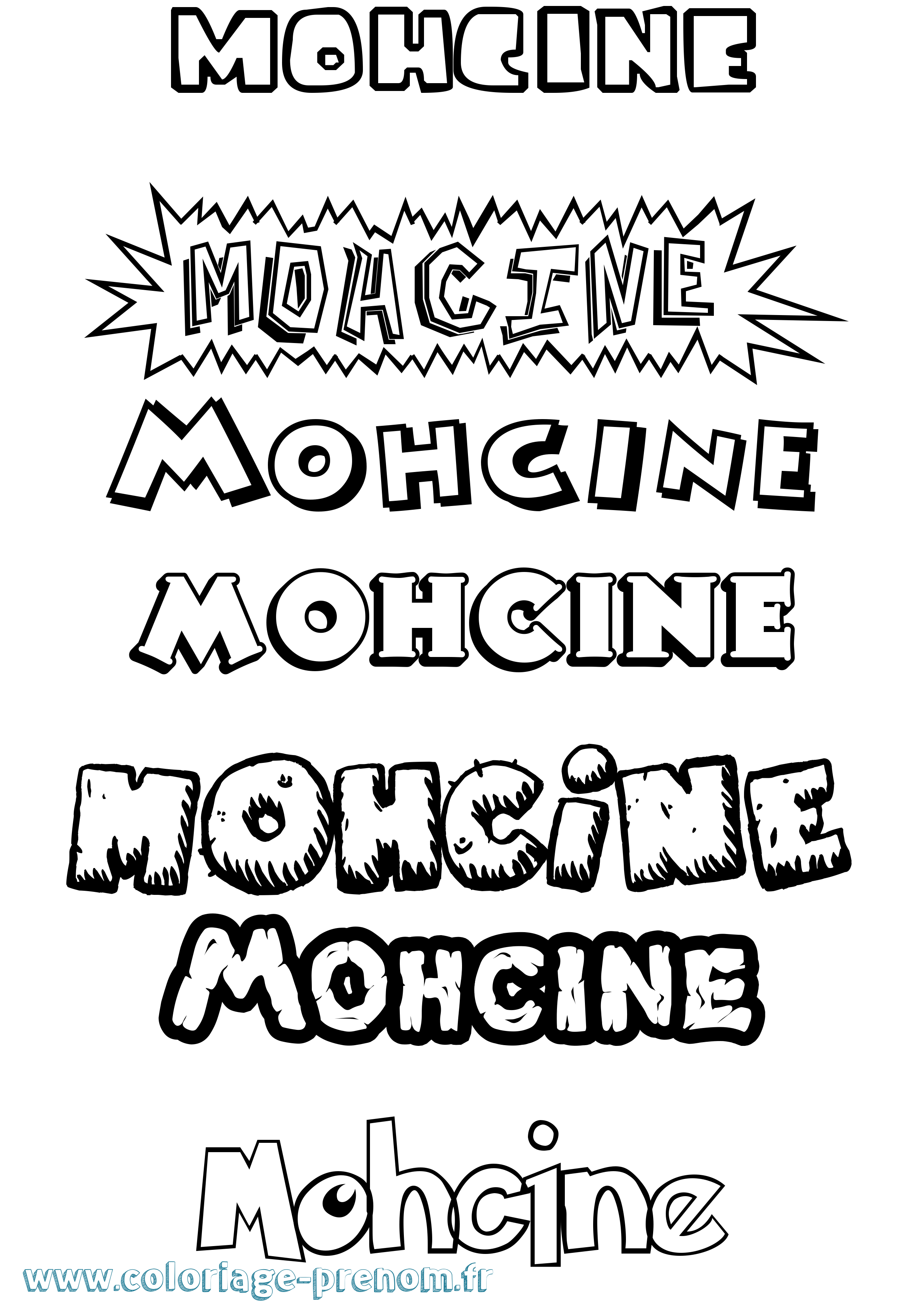 Coloriage Mohcine Dessin Animé Coloriage prénom Mohcine Dessin Animé