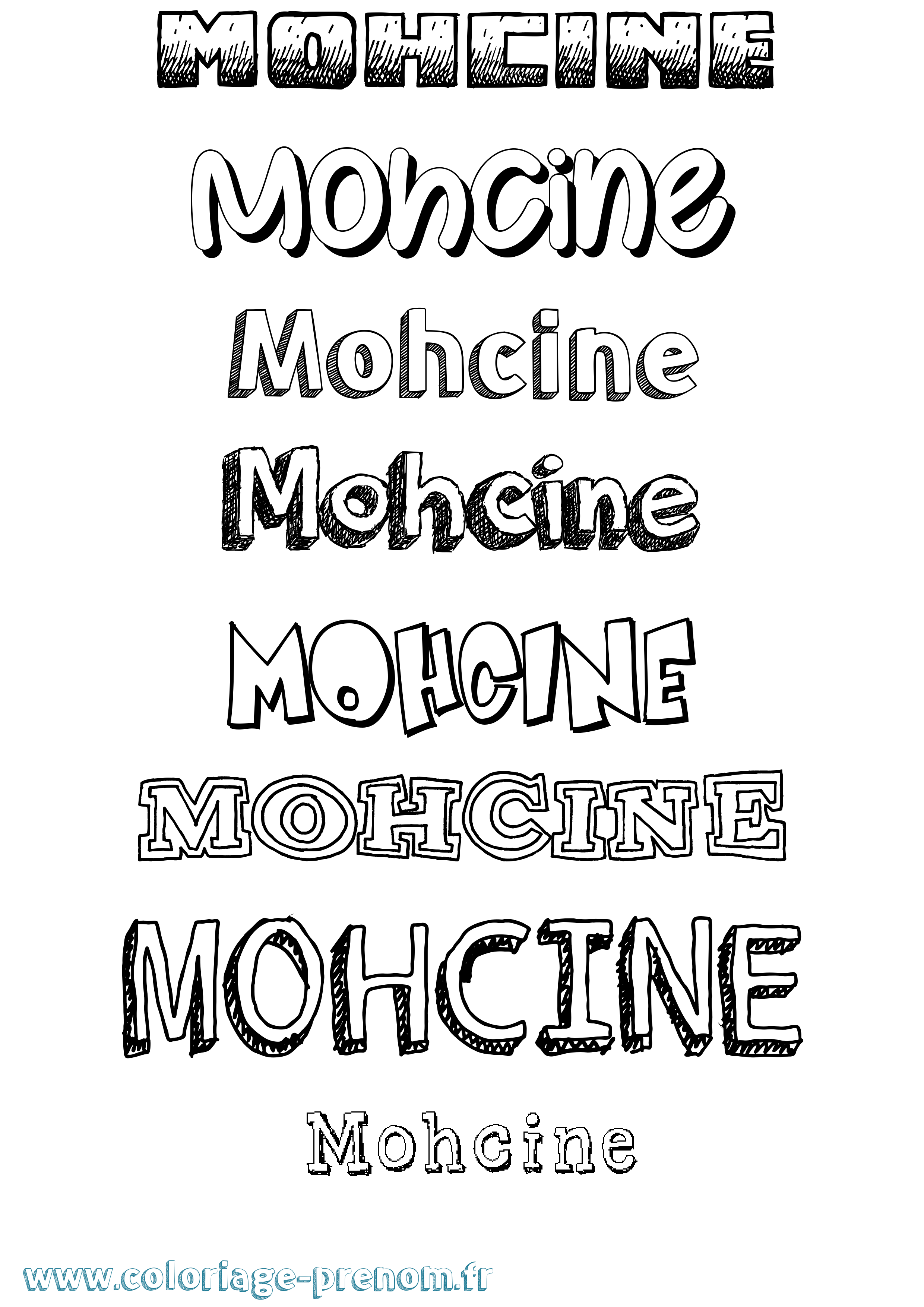 Coloriage Mohcine Dessiné Coloriage prénom Mohcine Dessiné
