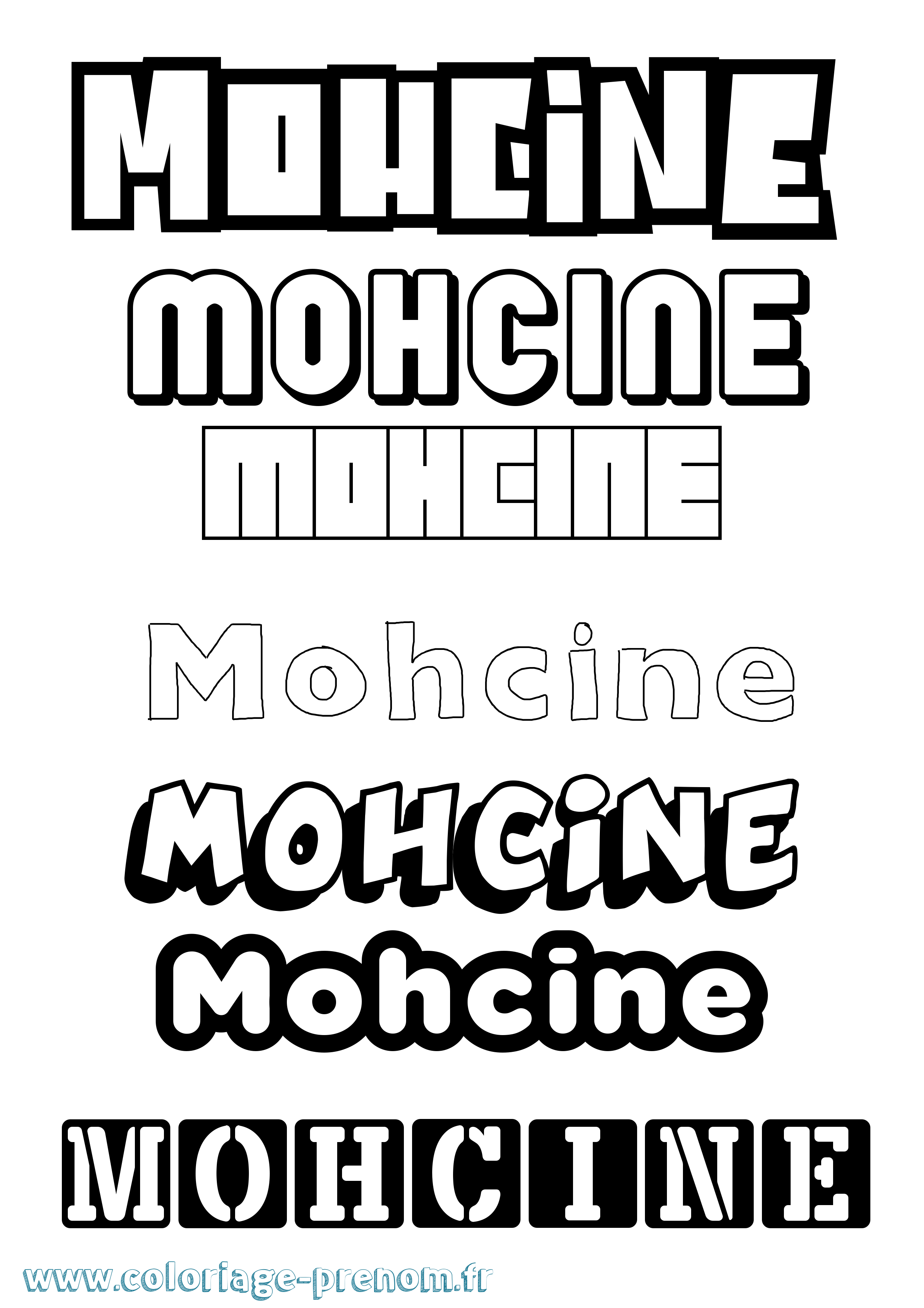 Coloriage Mohcine Simple Coloriage prénom Mohcine Simple