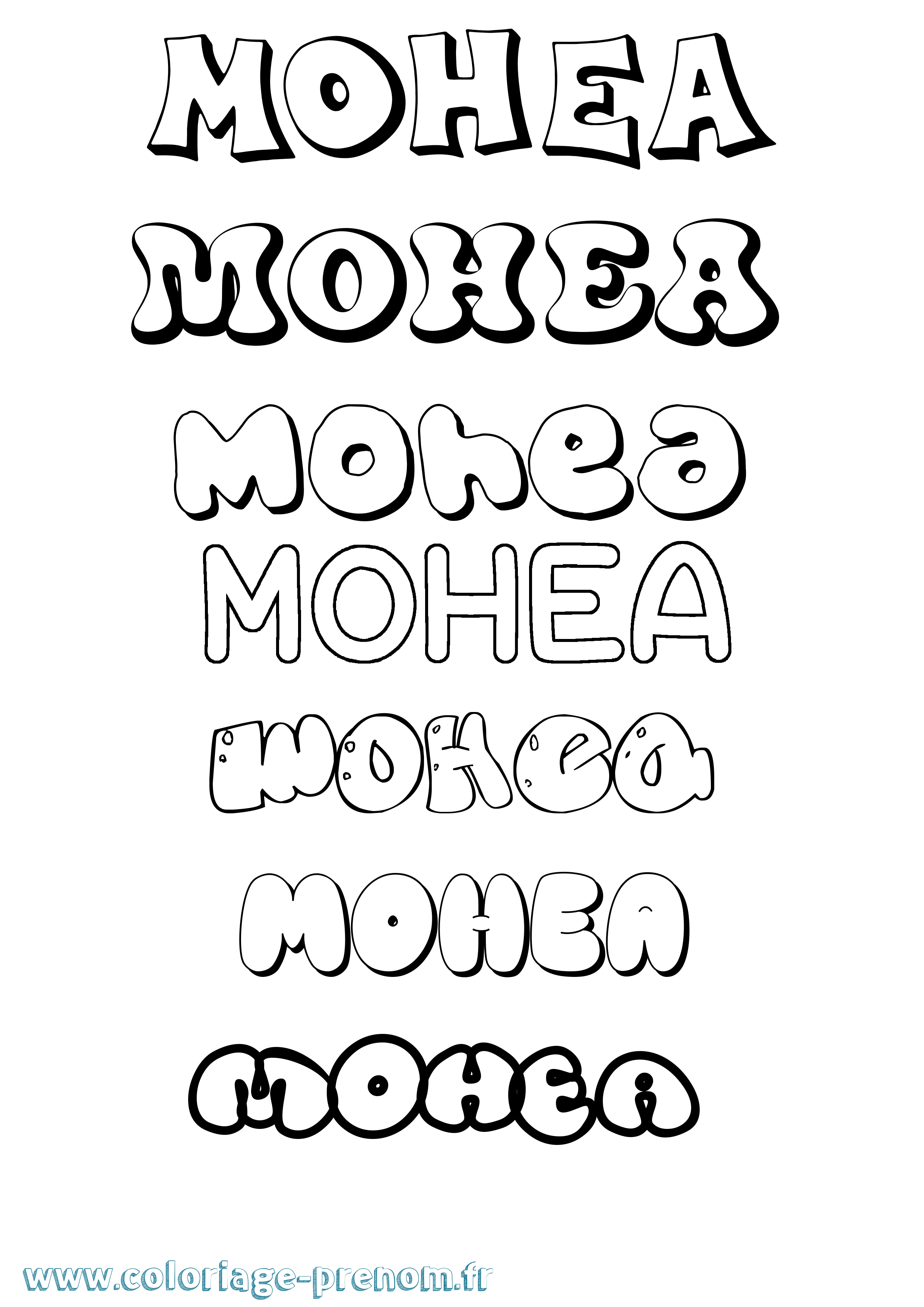 Coloriage Mohea Bubble Coloriage prénom Mohea Bubble