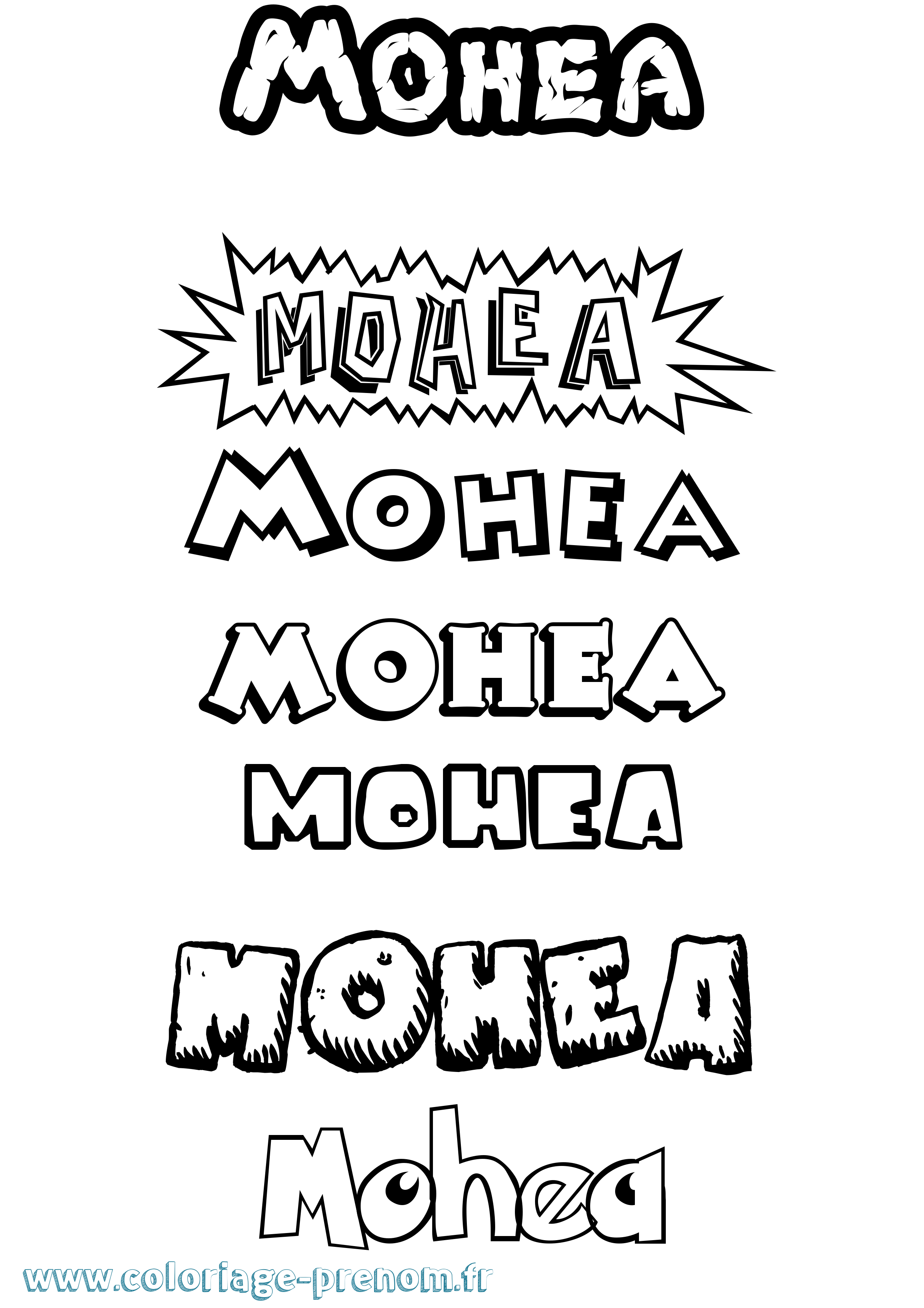 Coloriage Mohea Dessin Animé Coloriage prénom Mohea Dessin Animé