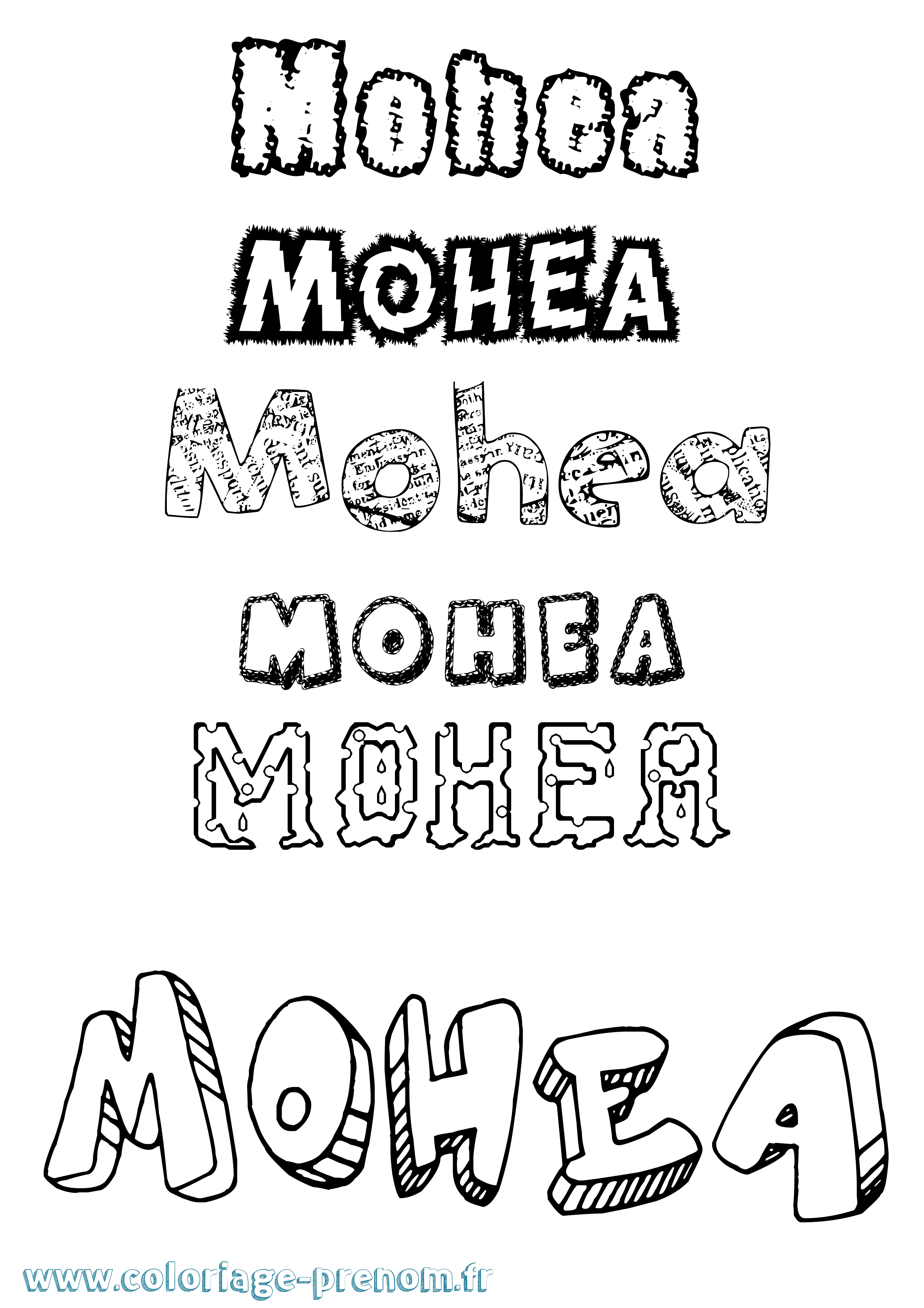 Coloriage Mohea Destructuré Coloriage prénom Mohea Destructuré