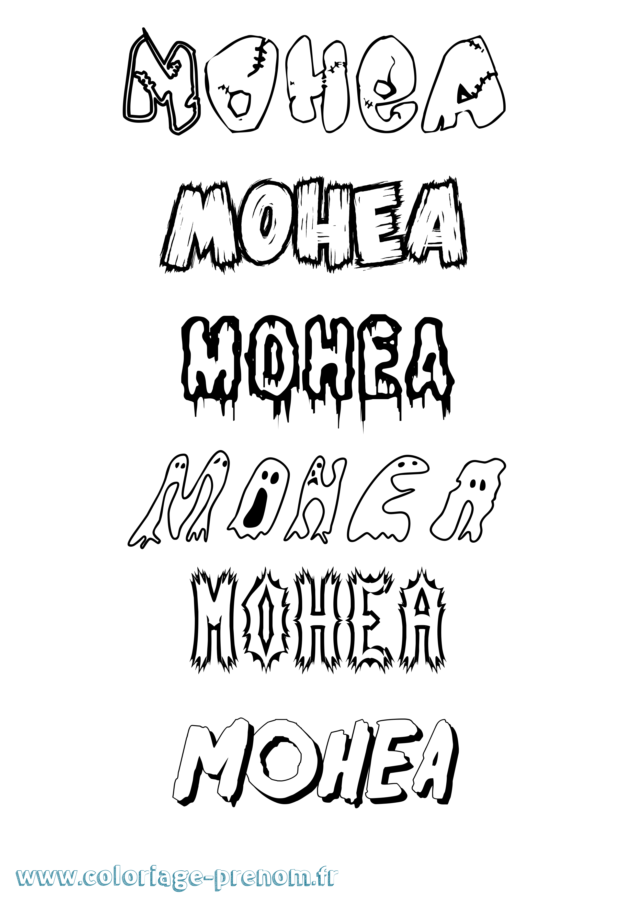 Coloriage Mohea Frisson Coloriage prénom Mohea Frisson