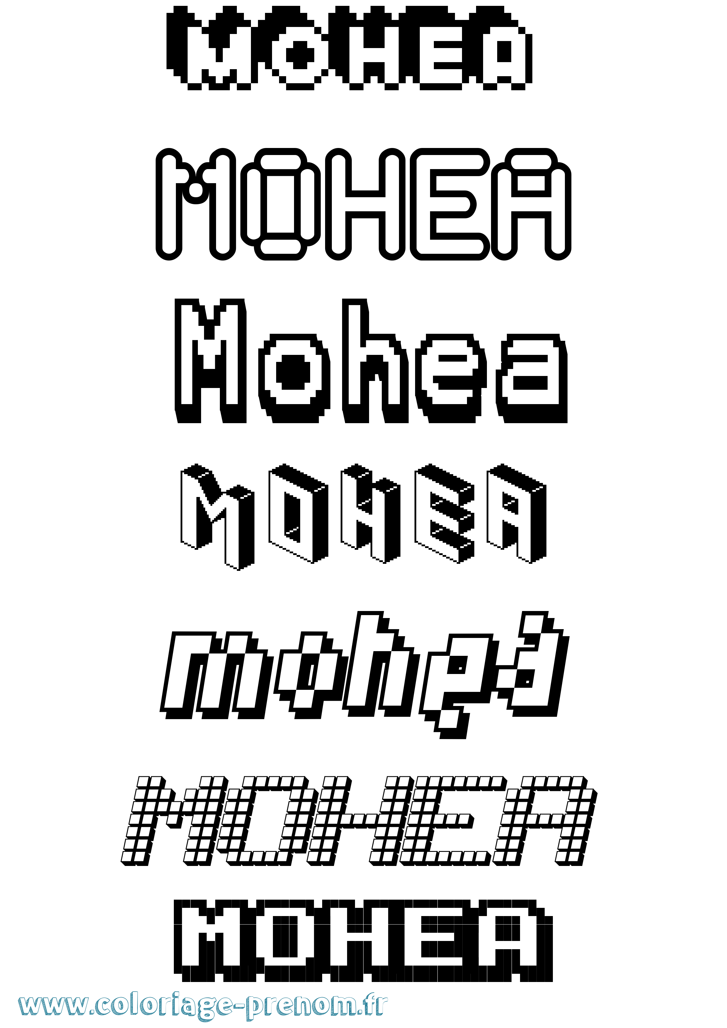 Coloriage Mohea Pixel Coloriage prénom Mohea Pixel