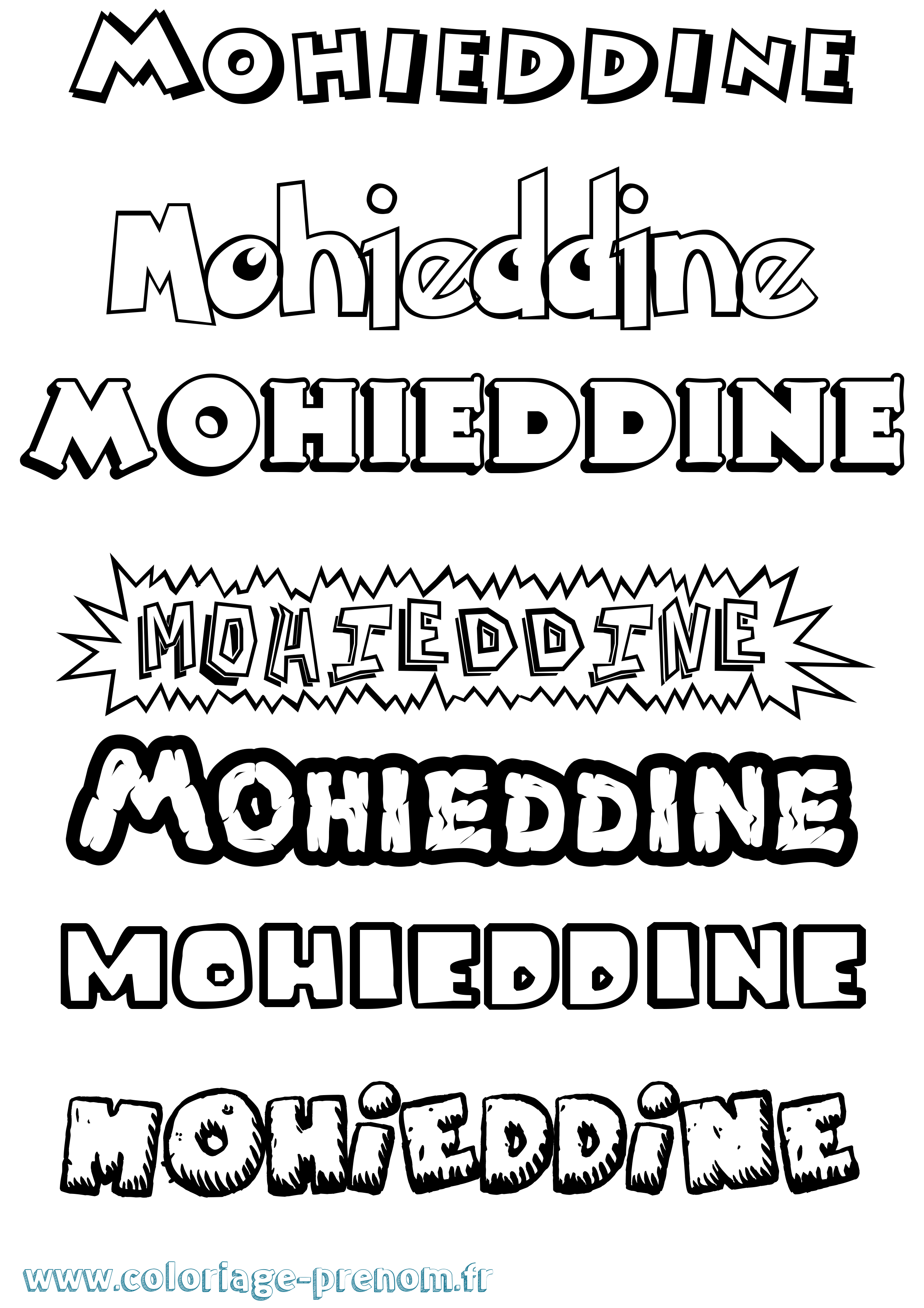 Coloriage Mohieddine Dessin Animé Coloriage prénom Mohieddine Dessin Animé