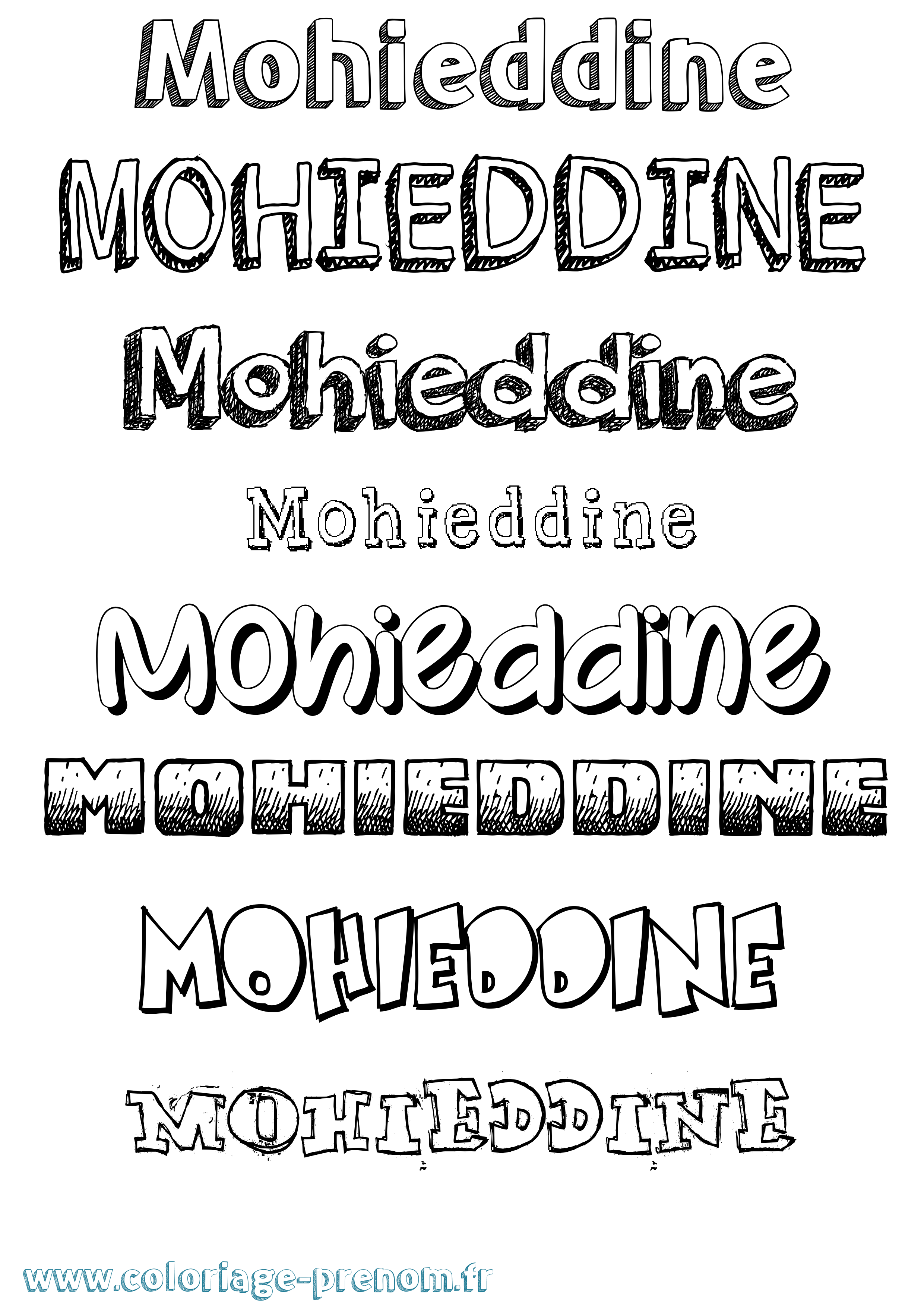 Coloriage Mohieddine Dessiné Coloriage prénom Mohieddine Dessiné