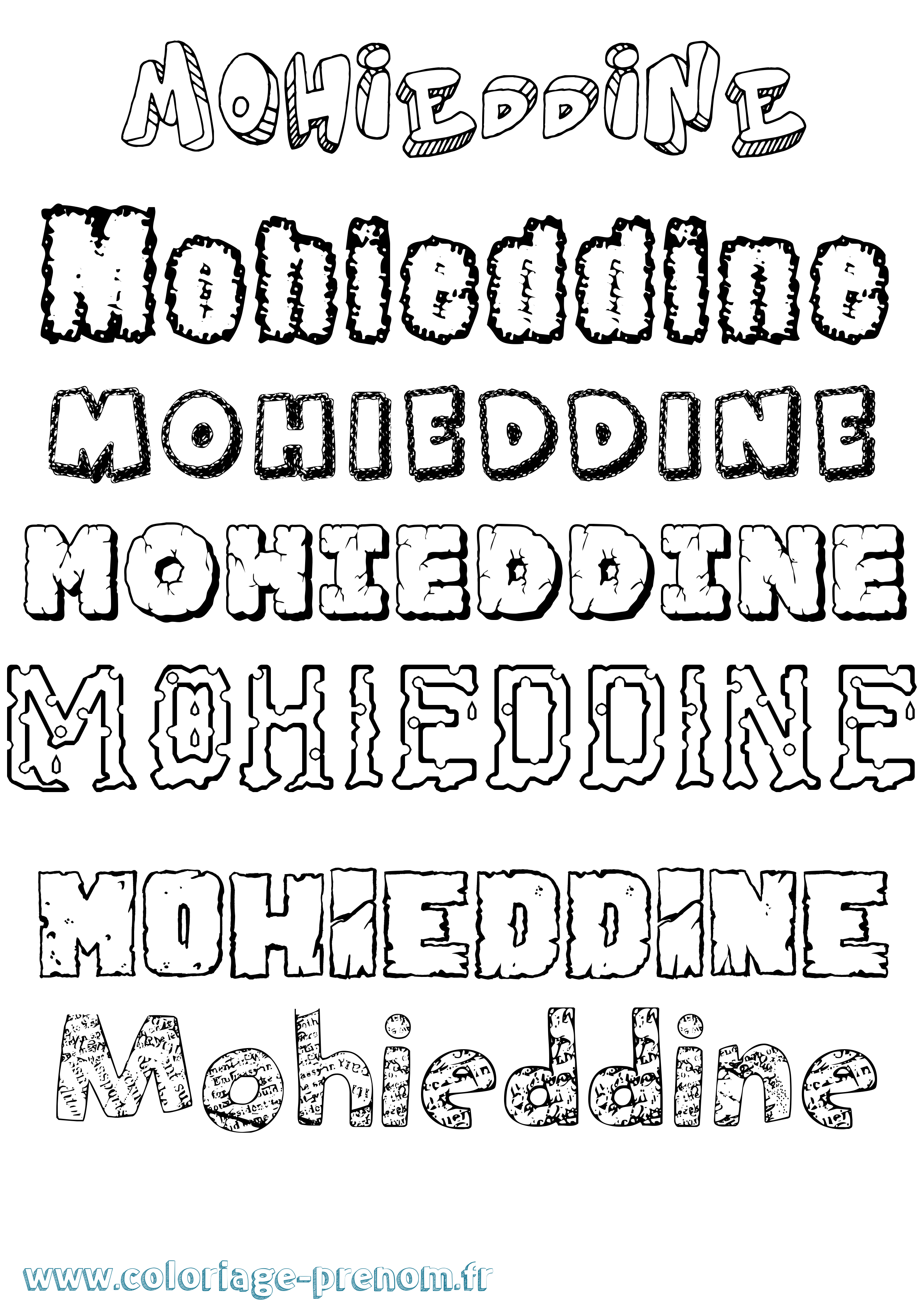 Coloriage Mohieddine Destructuré Coloriage prénom Mohieddine Destructuré