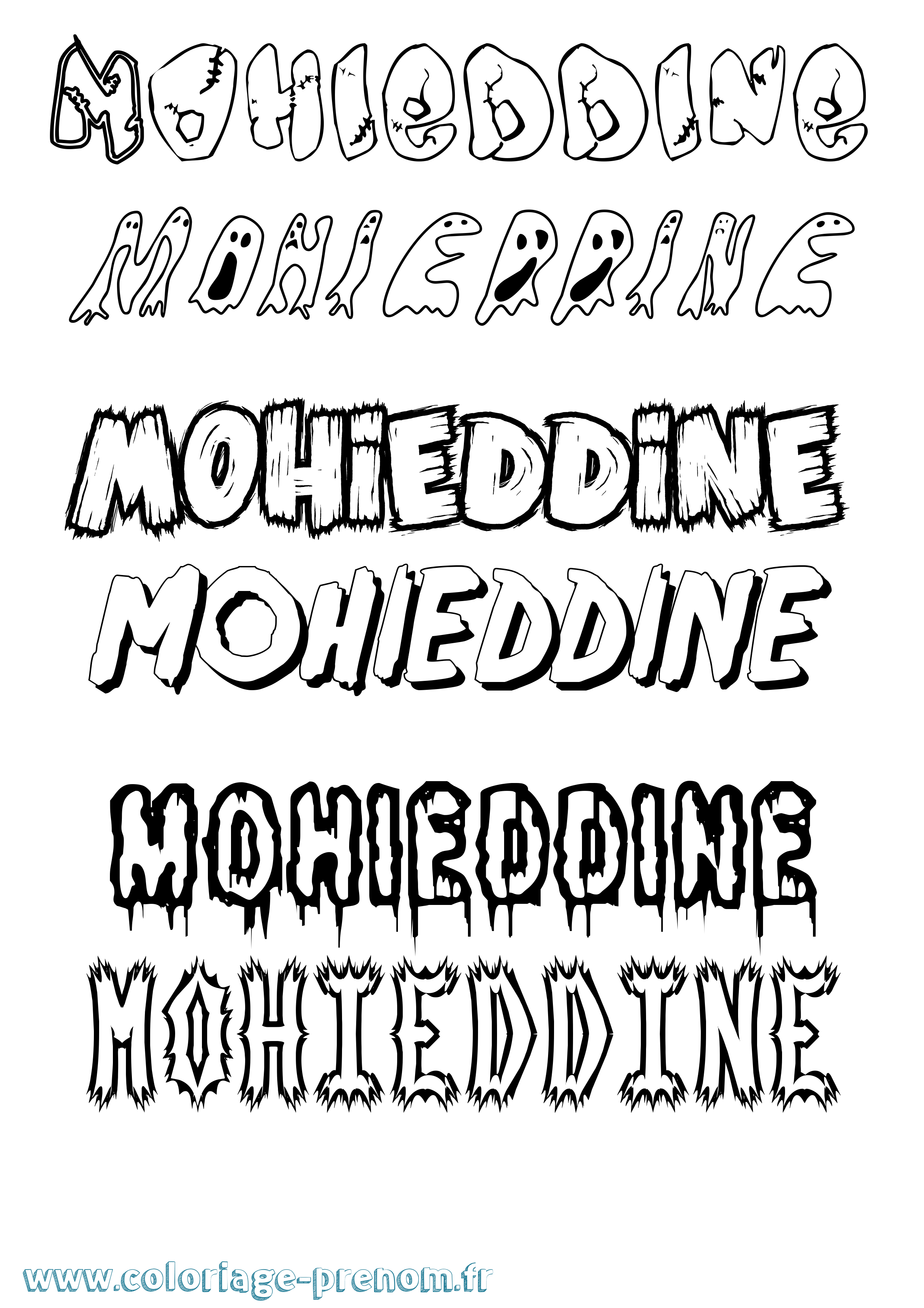 Coloriage Mohieddine Frisson Coloriage prénom Mohieddine Frisson