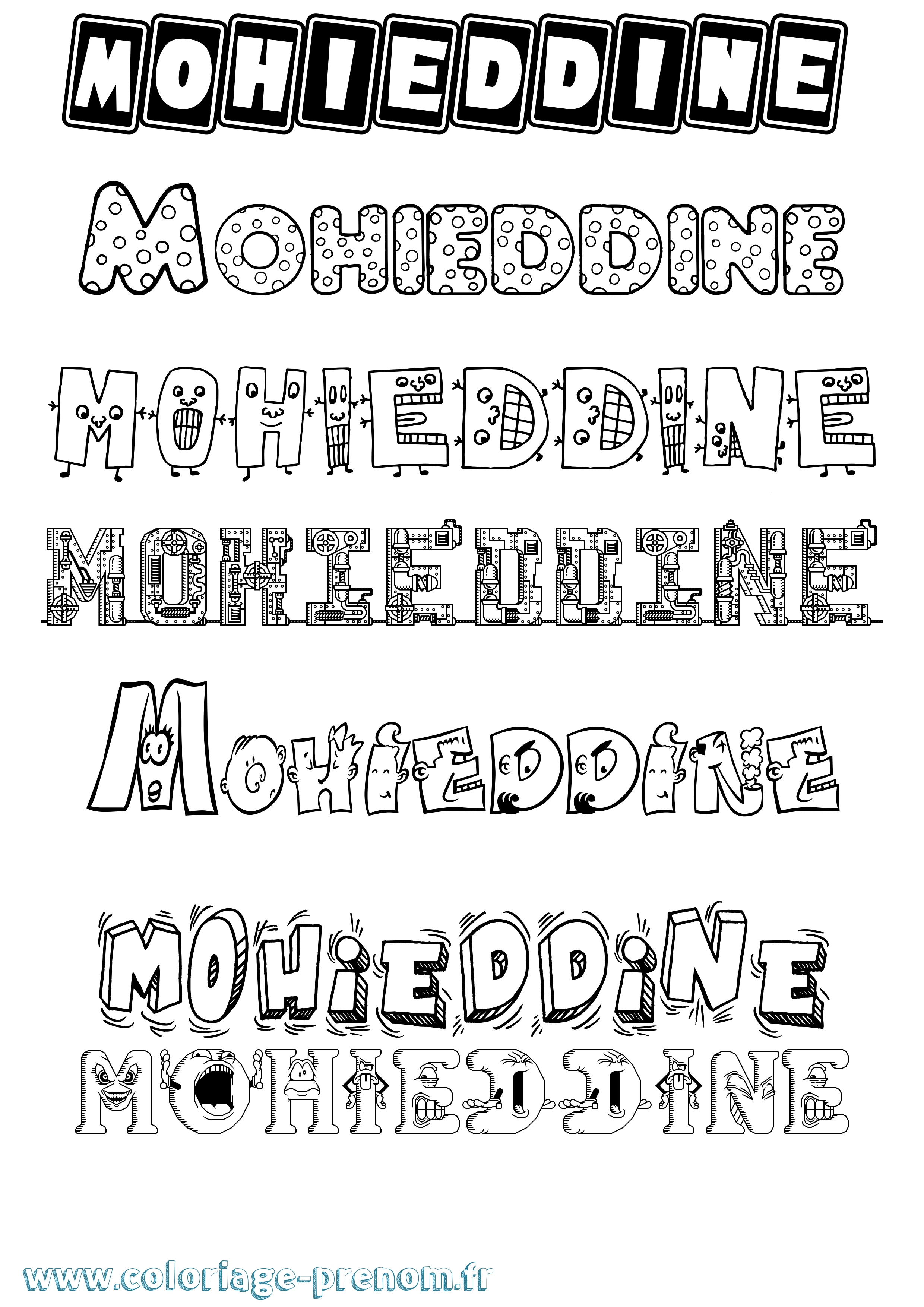 Coloriage Mohieddine Fun Coloriage prénom Mohieddine Fun