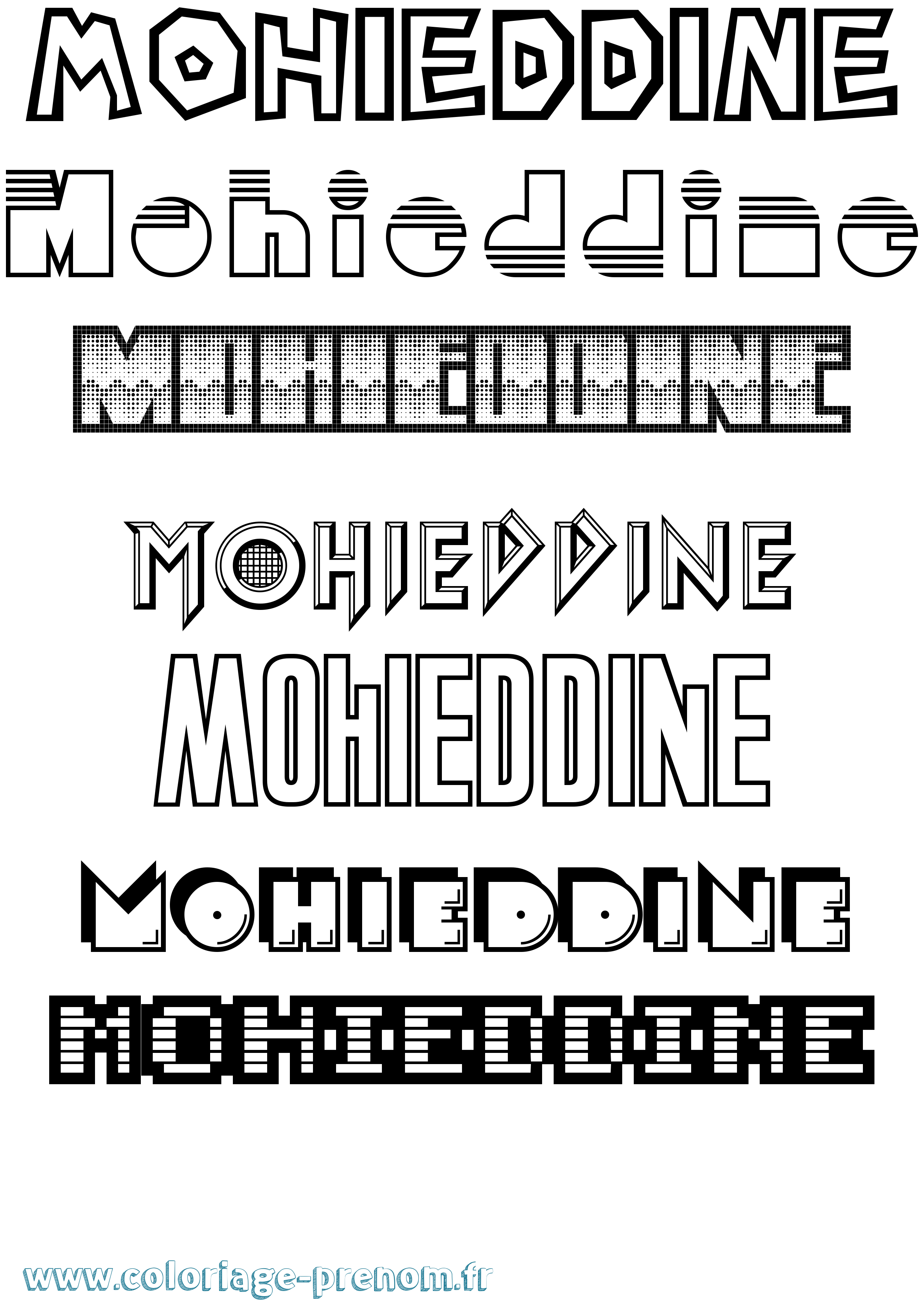 Coloriage Mohieddine Jeux Vidéos Coloriage prénom Mohieddine Jeux Vidéos
